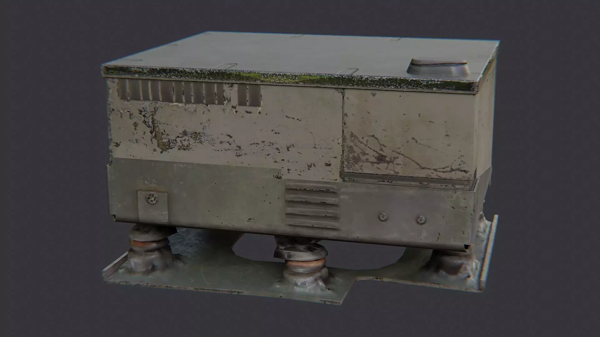 Vintage Military Radio Transceiver Low-poly 3D model_1