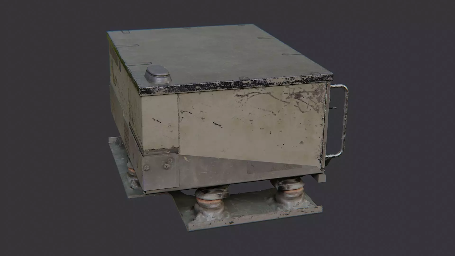 Vintage Military Radio Transceiver Low-poly 3D model_0