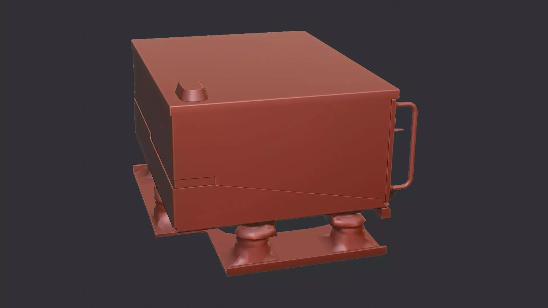 Vintage Military Radio Transceiver Low-poly 3D model_6