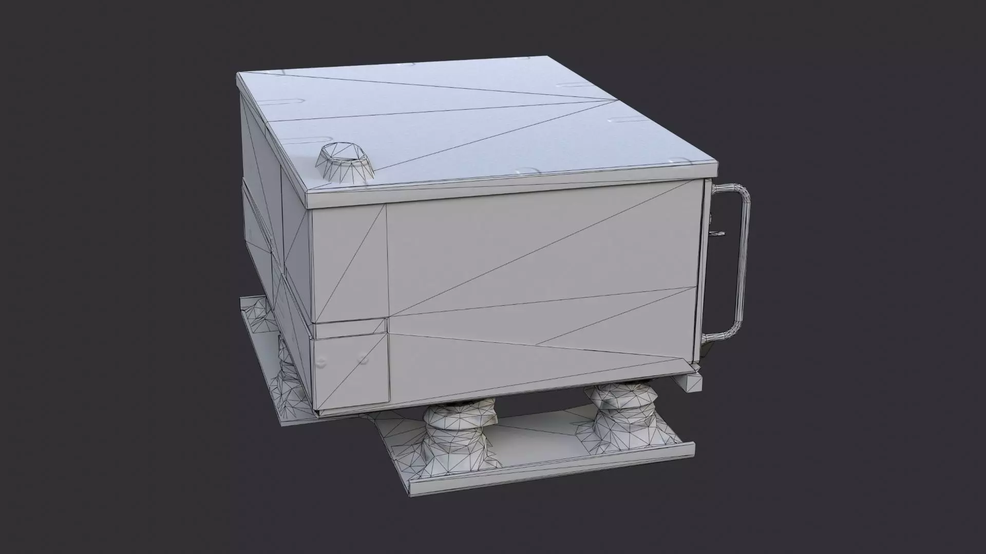 Vintage Military Radio Transceiver Low-poly 3D model_7