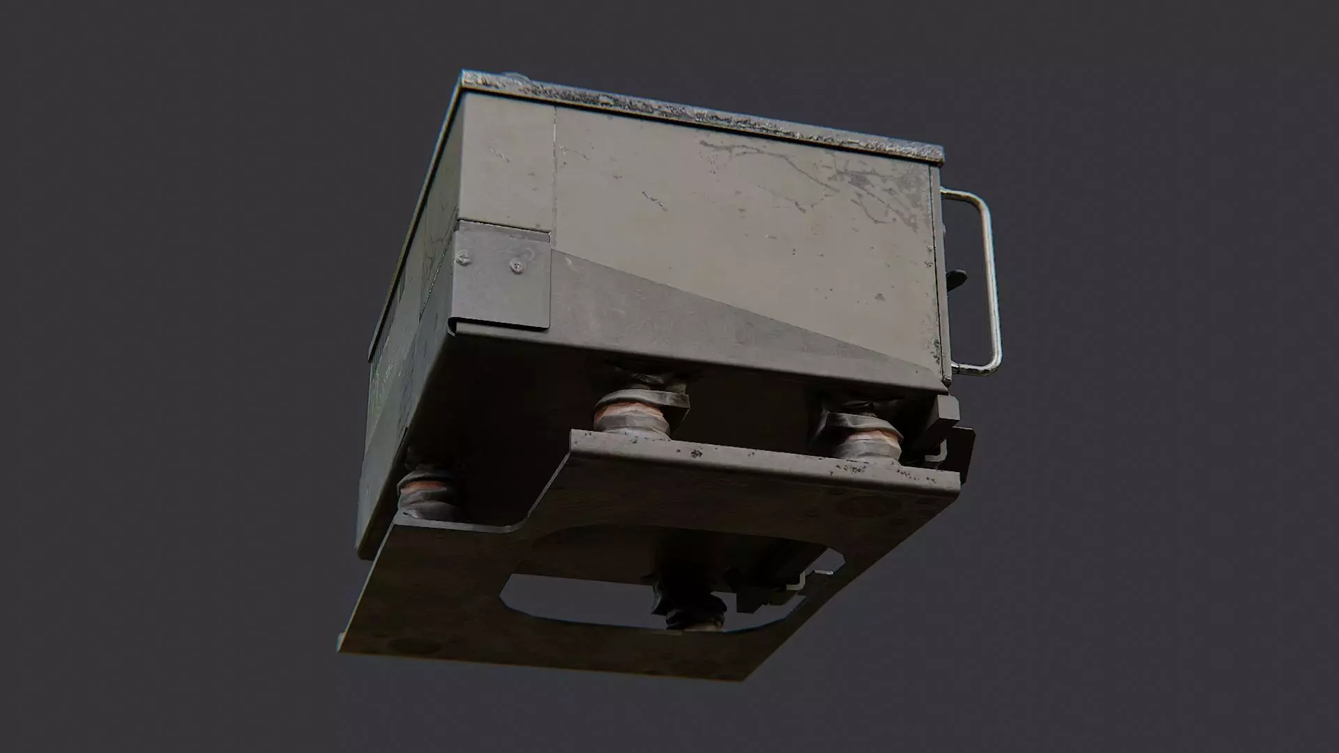 Vintage Military Radio Transceiver Low-poly 3D model_5