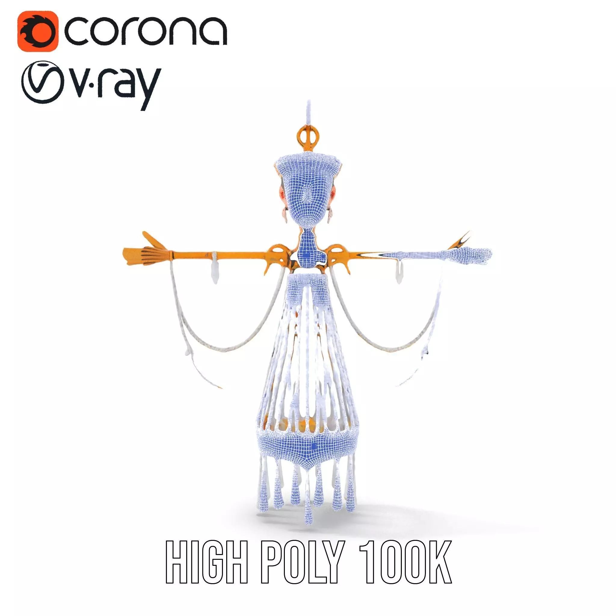 Elegant Crystal Chandelier model pack Low-poly 3D model_34