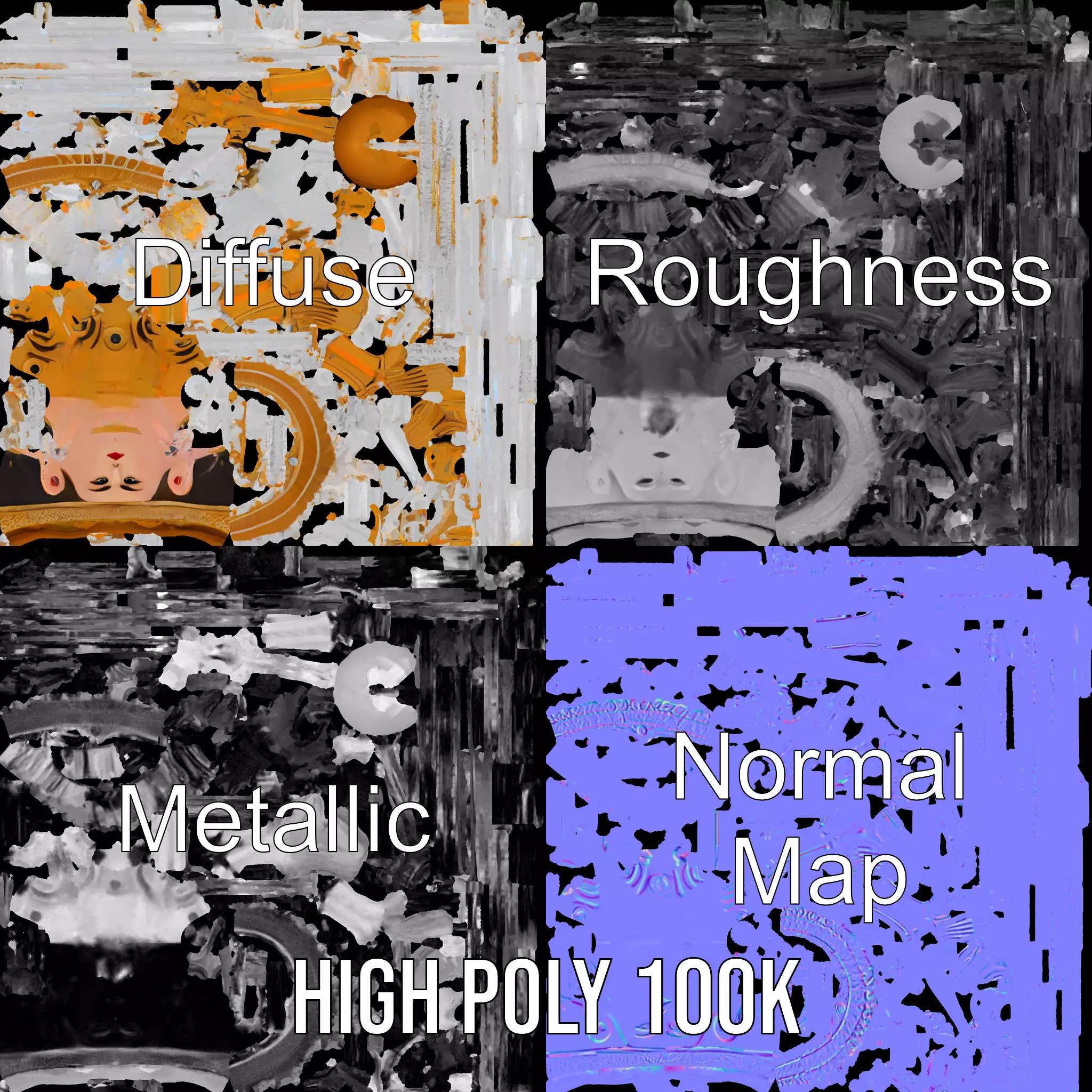 Elegant Crystal Chandelier model pack Low-poly 3D model_3