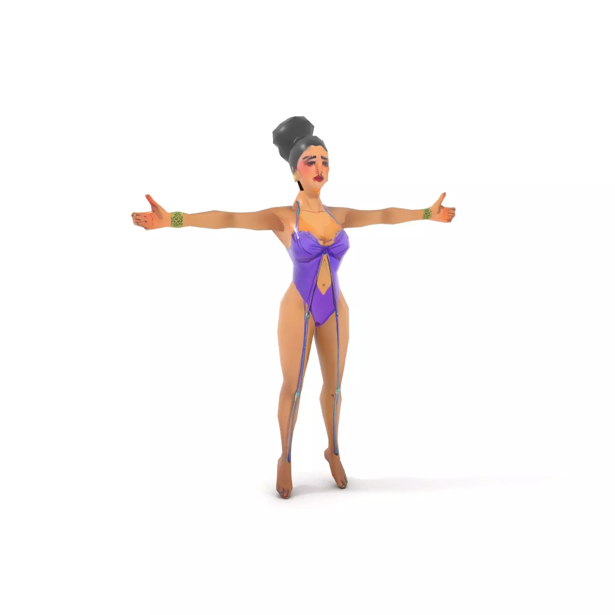 Elegant Purple Character model pack Low-poly 3D model_14