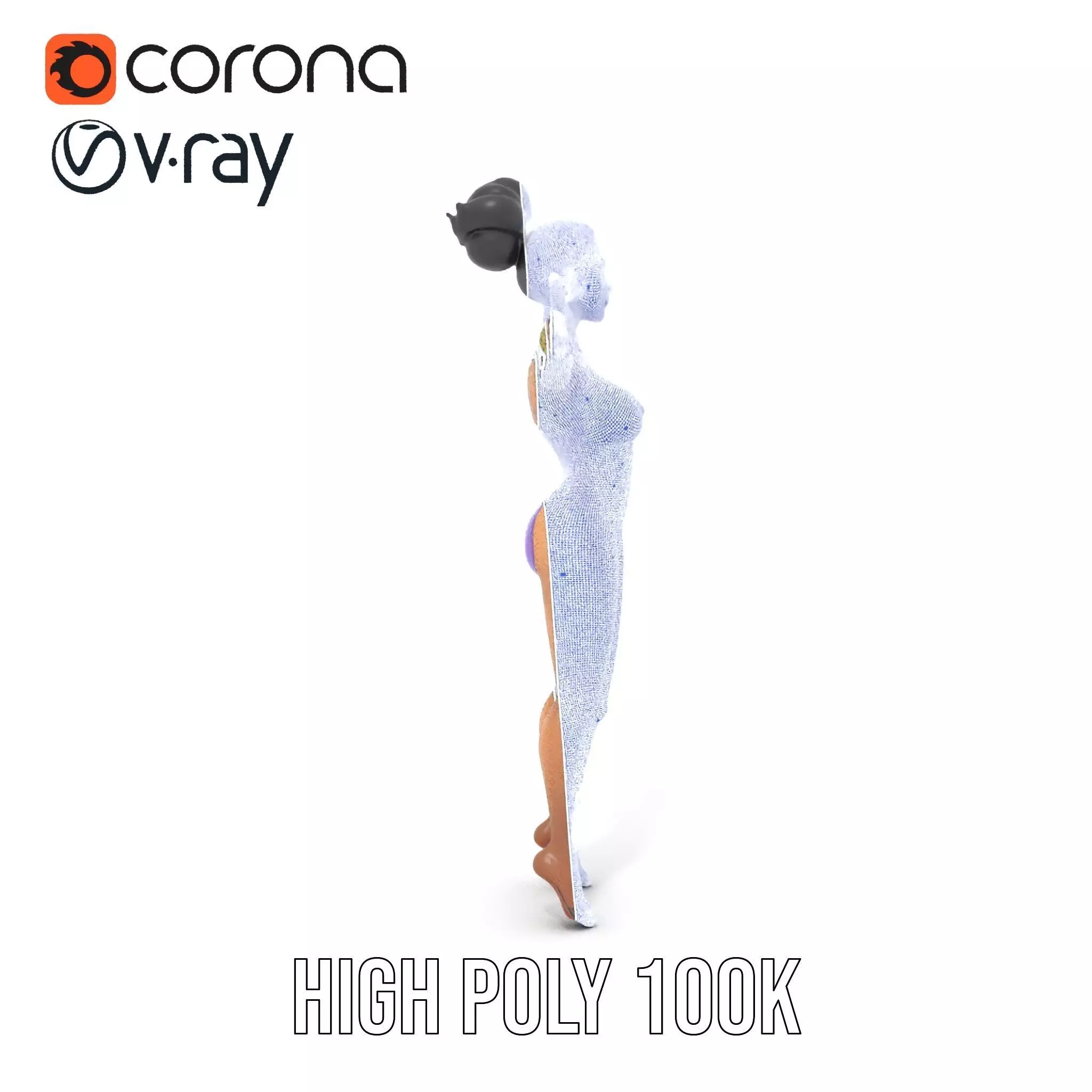 Elegant Purple Character model pack Low-poly 3D model_17