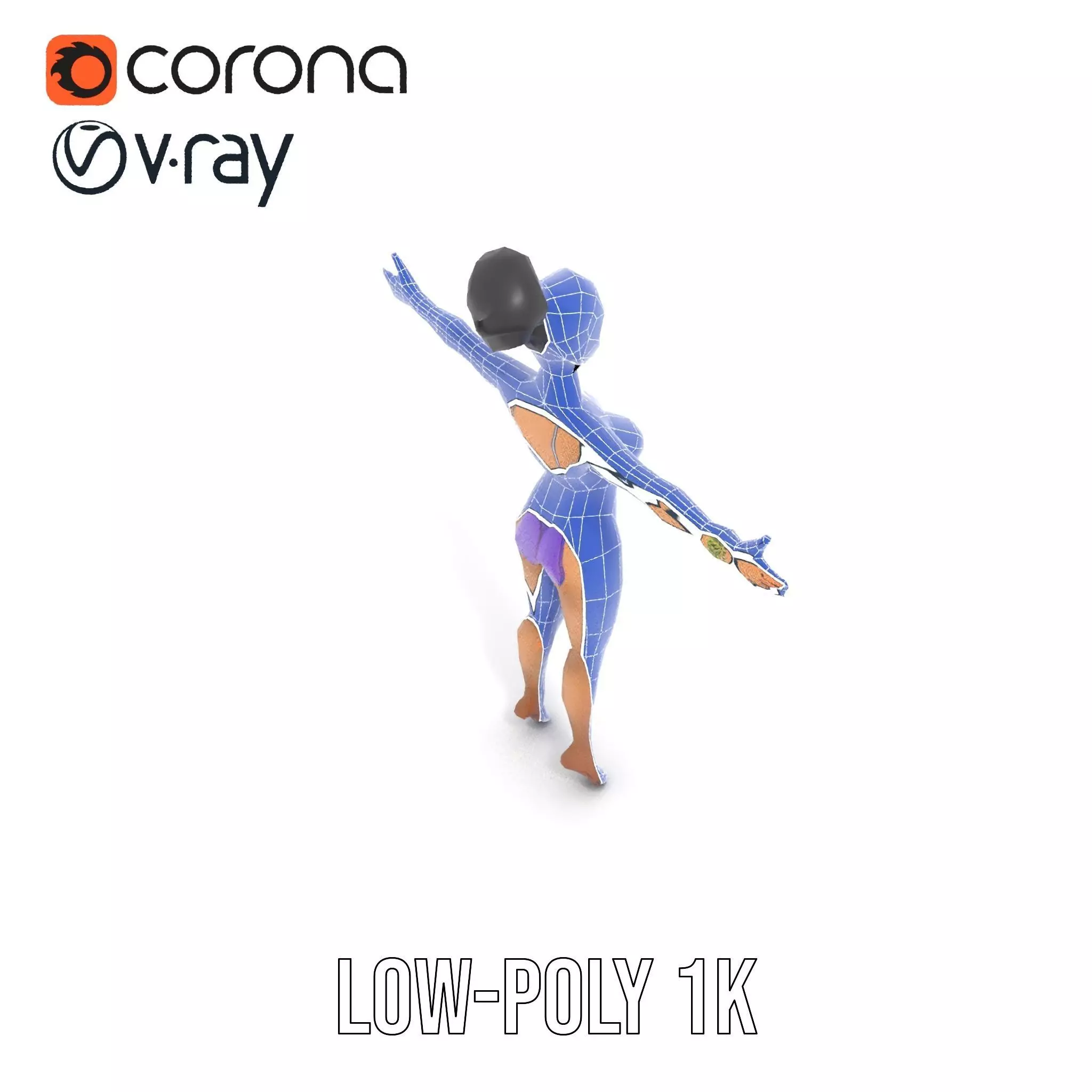 Elegant Purple Character model pack Low-poly 3D model_19