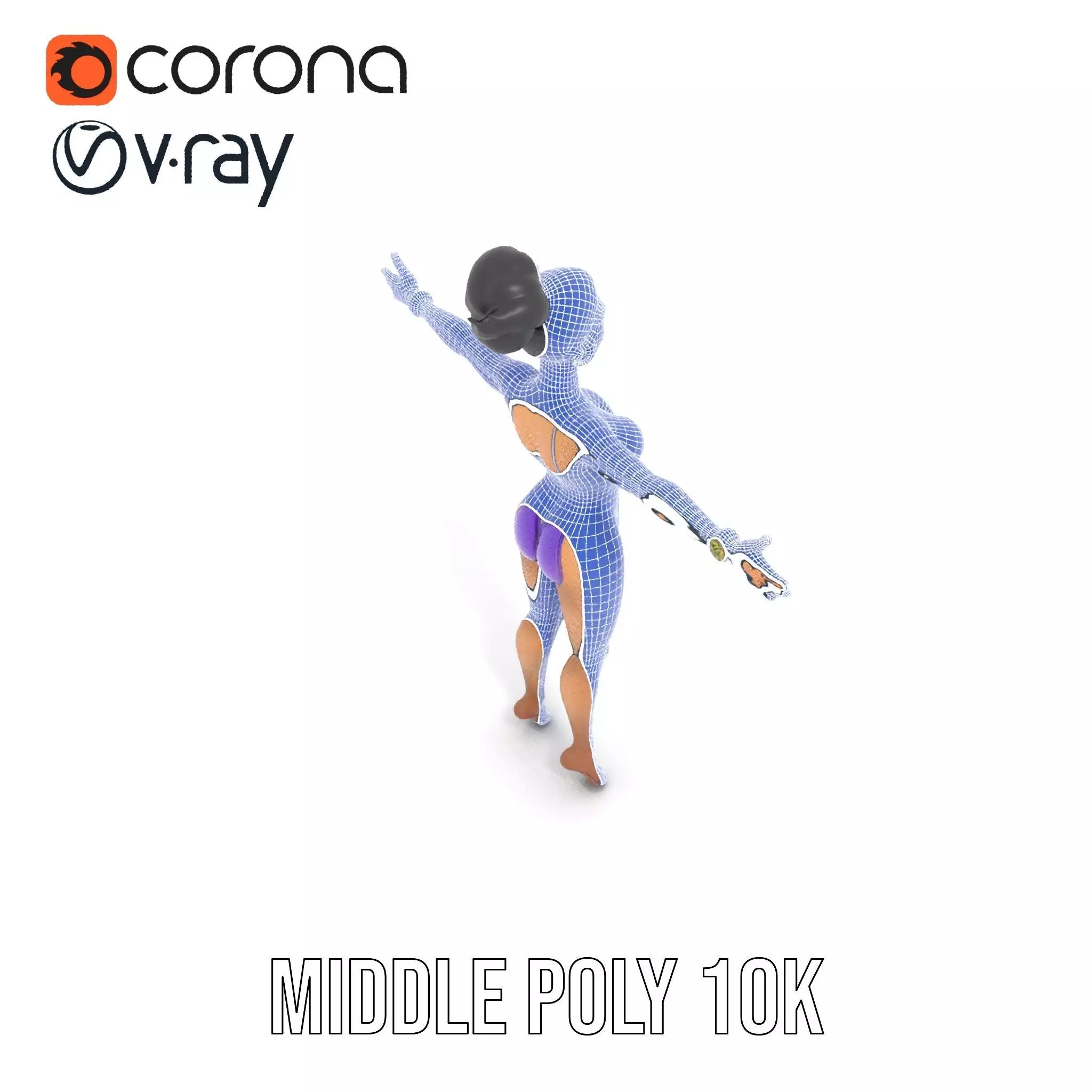 Elegant Purple Character model pack Low-poly 3D model_23