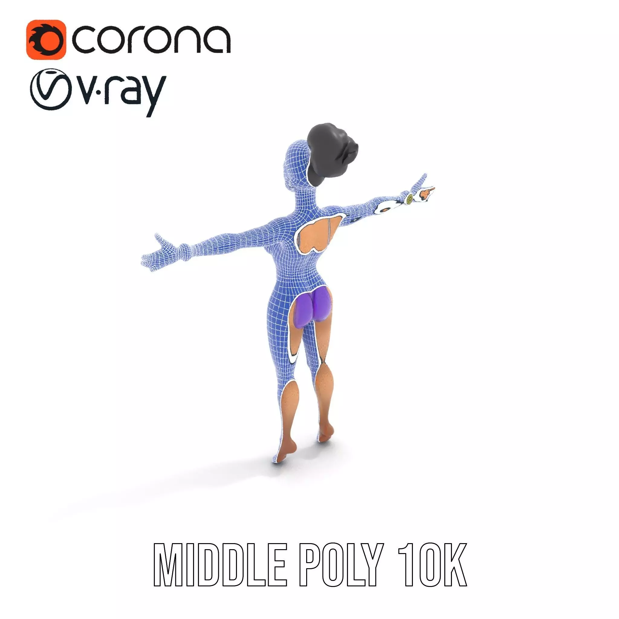 Elegant Purple Character model pack Low-poly 3D model_21