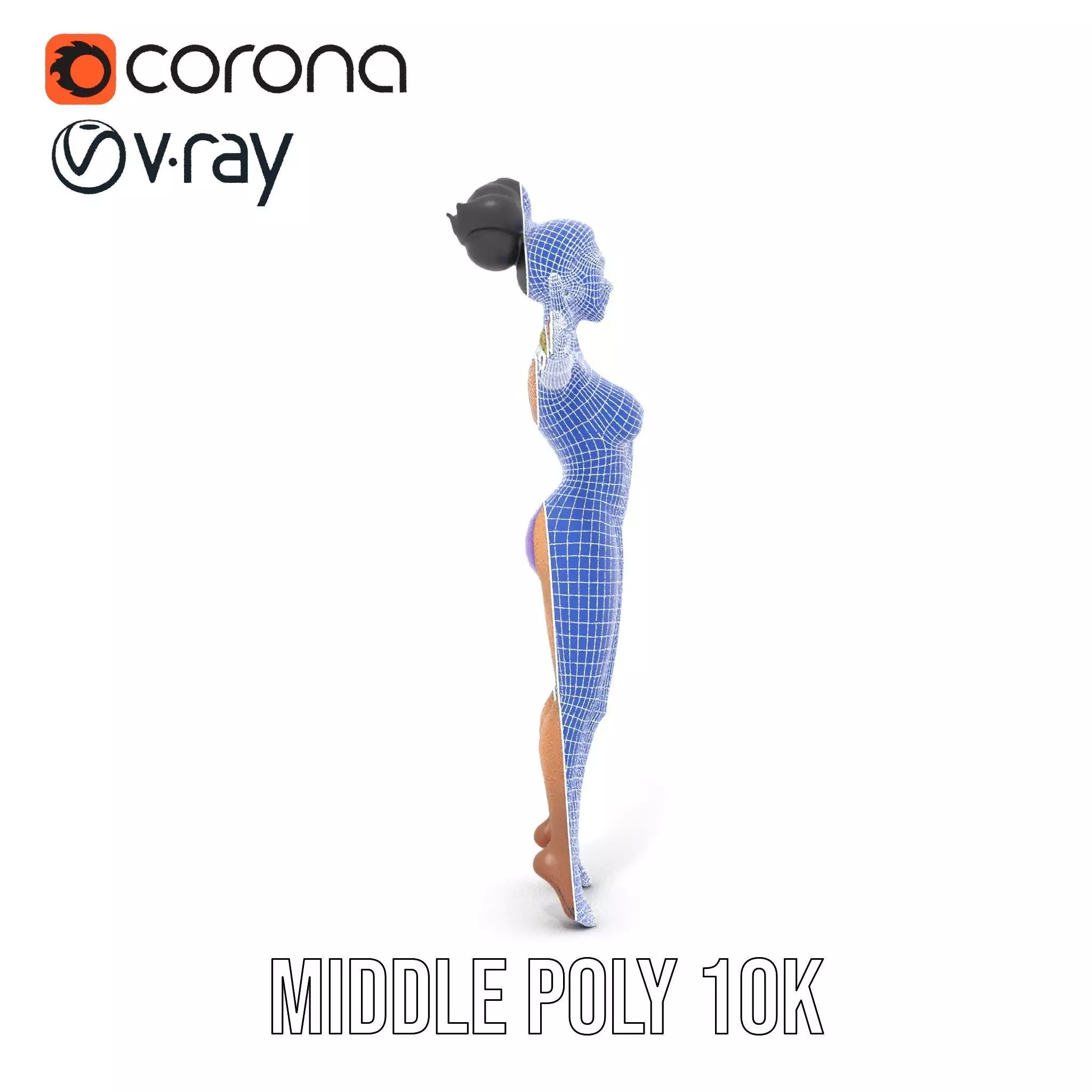 Elegant Purple Character model pack Low-poly 3D model_18