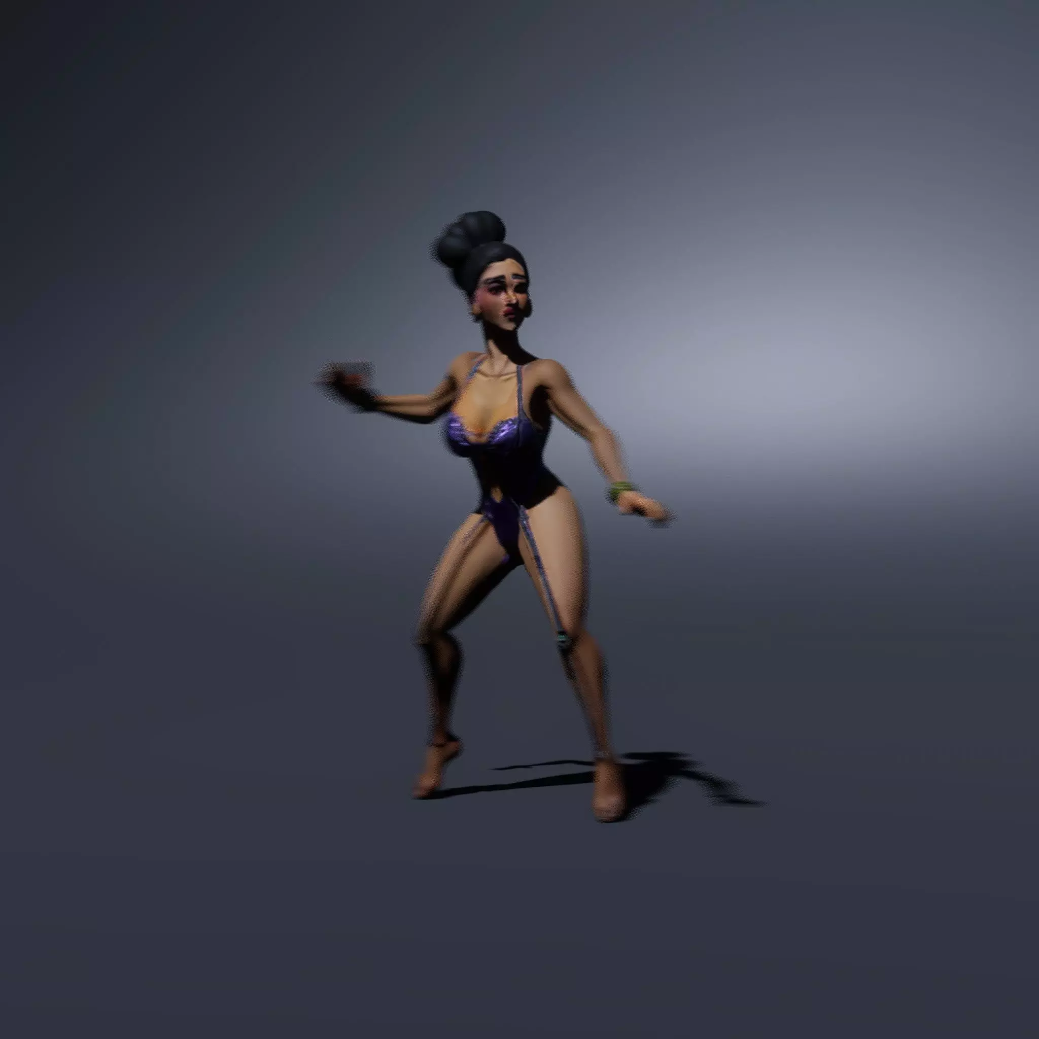 Elegant Purple Character model pack Low-poly 3D model_33