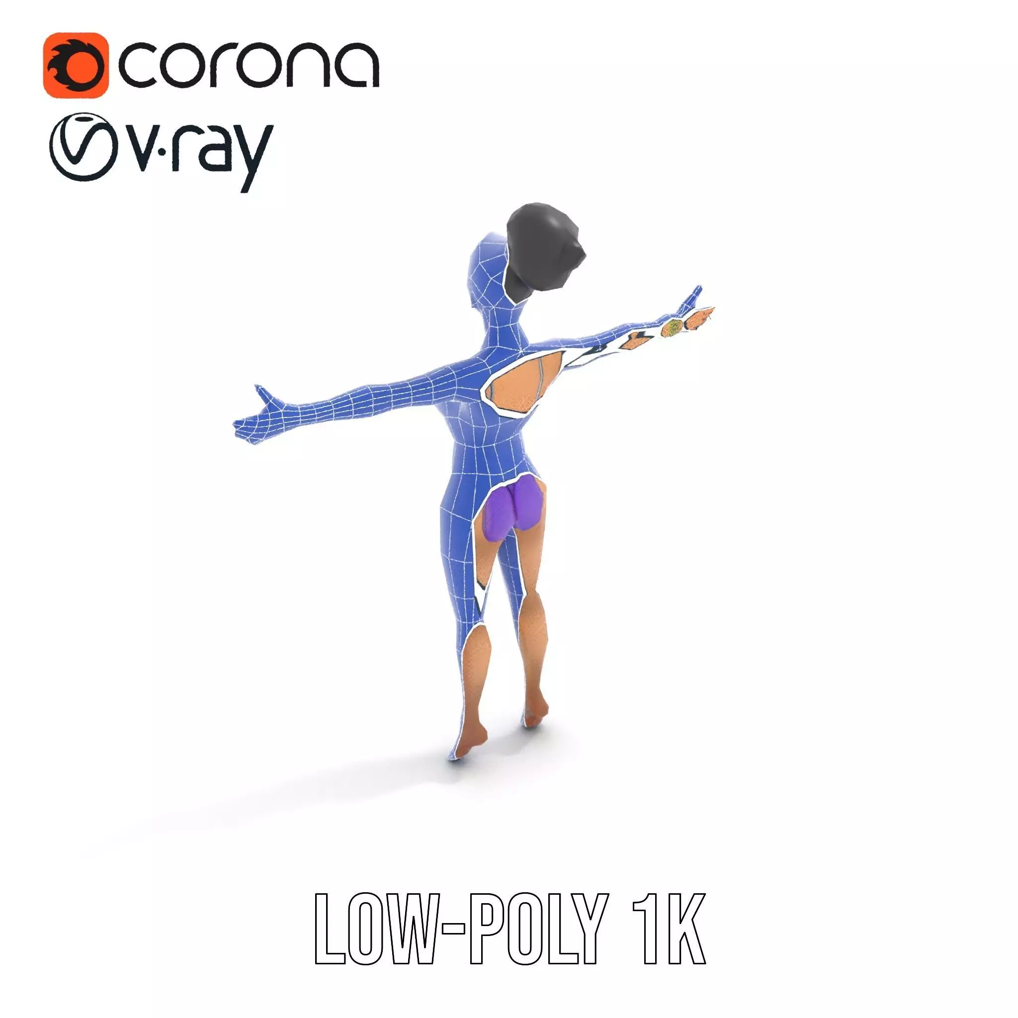 Elegant Purple Character model pack Low-poly 3D model_22