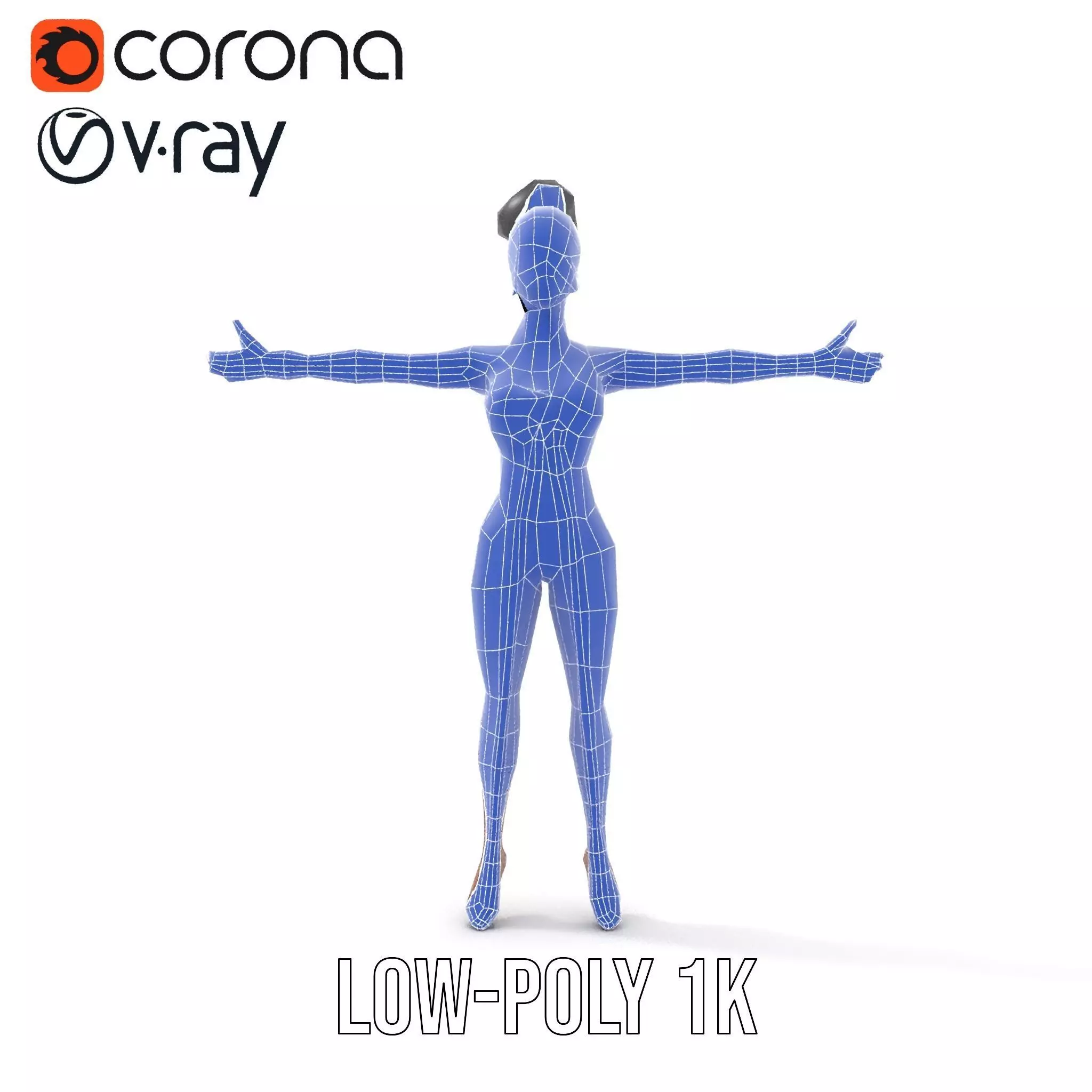 Elegant Purple Character model pack Low-poly 3D model_24