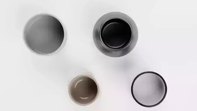 4 Plant Pots Collection Low-poly 3D model 6