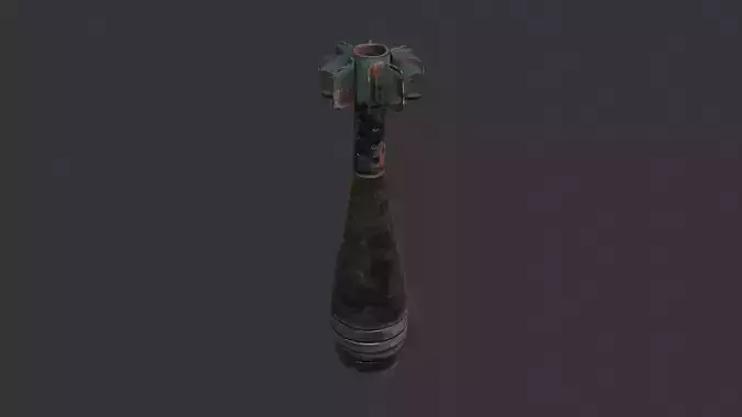 Improvised mortar shell prop weathered finish