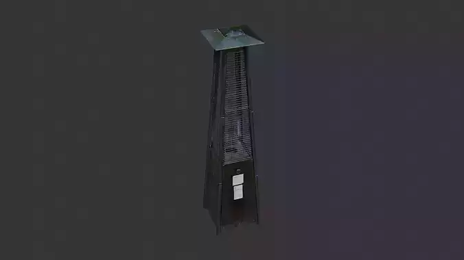 Outdoor Patio Heater Tall Steel Tower with Glass