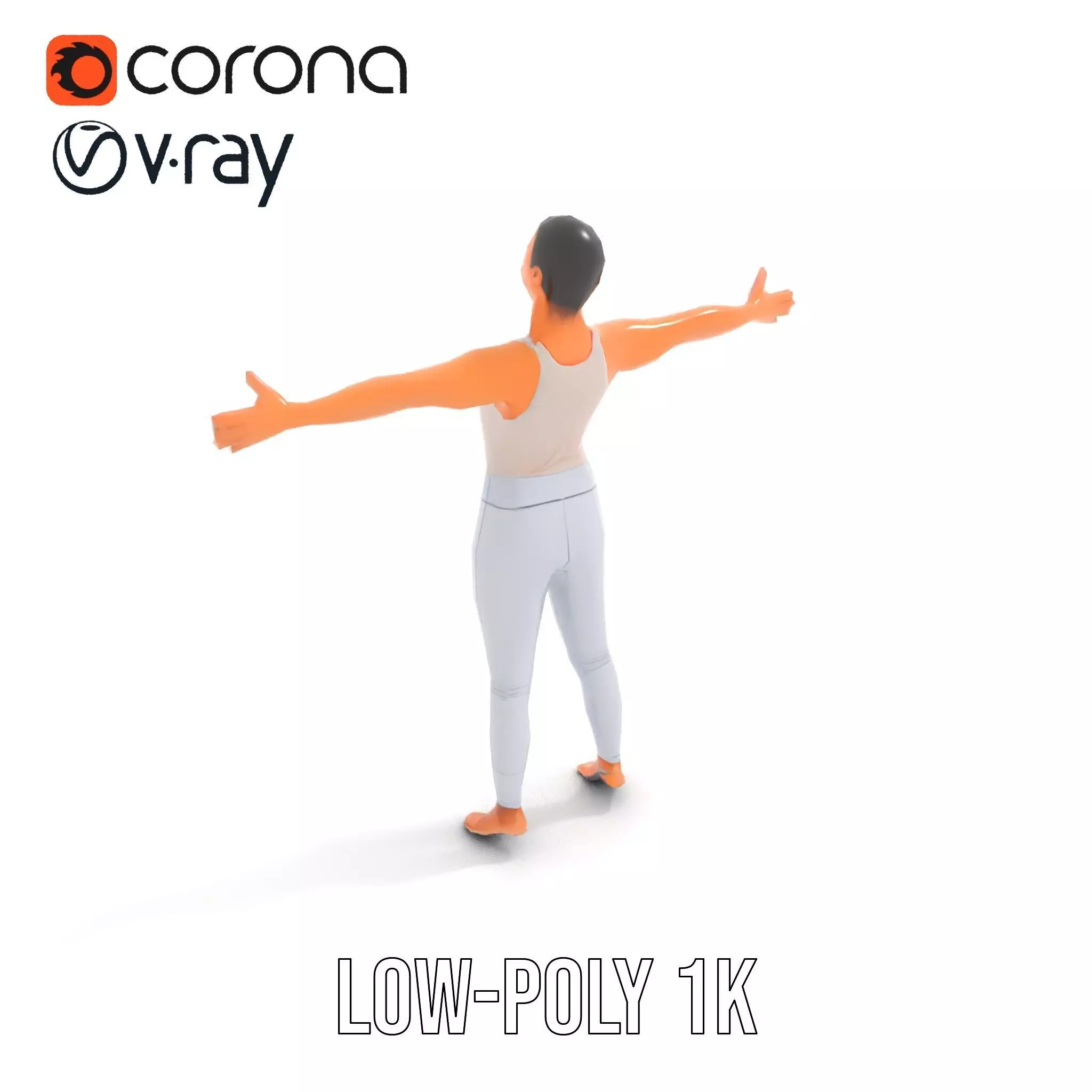 Silver Athletic Outfit model pack Low-poly 3D model_7