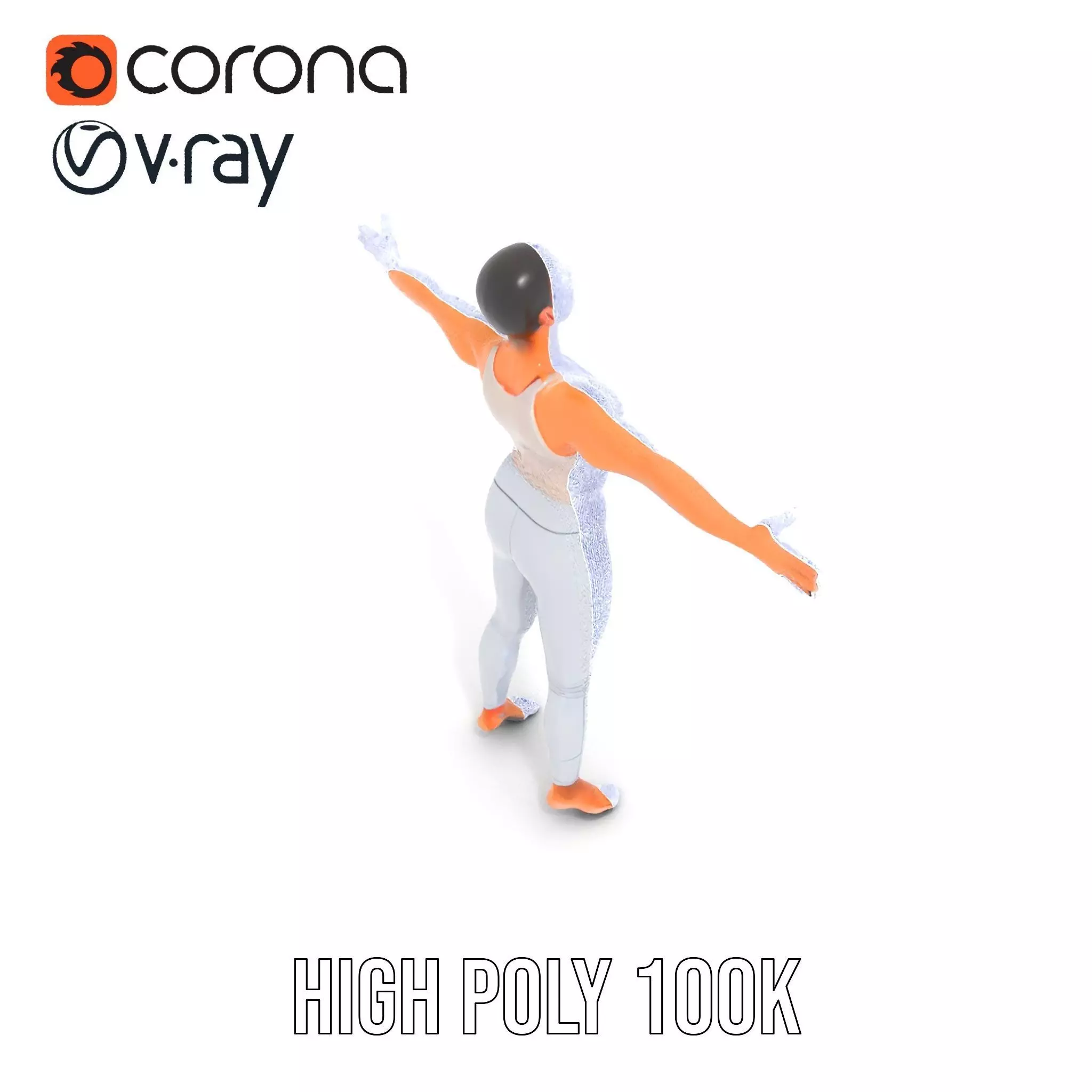 Silver Athletic Outfit model pack Low-poly 3D model_26