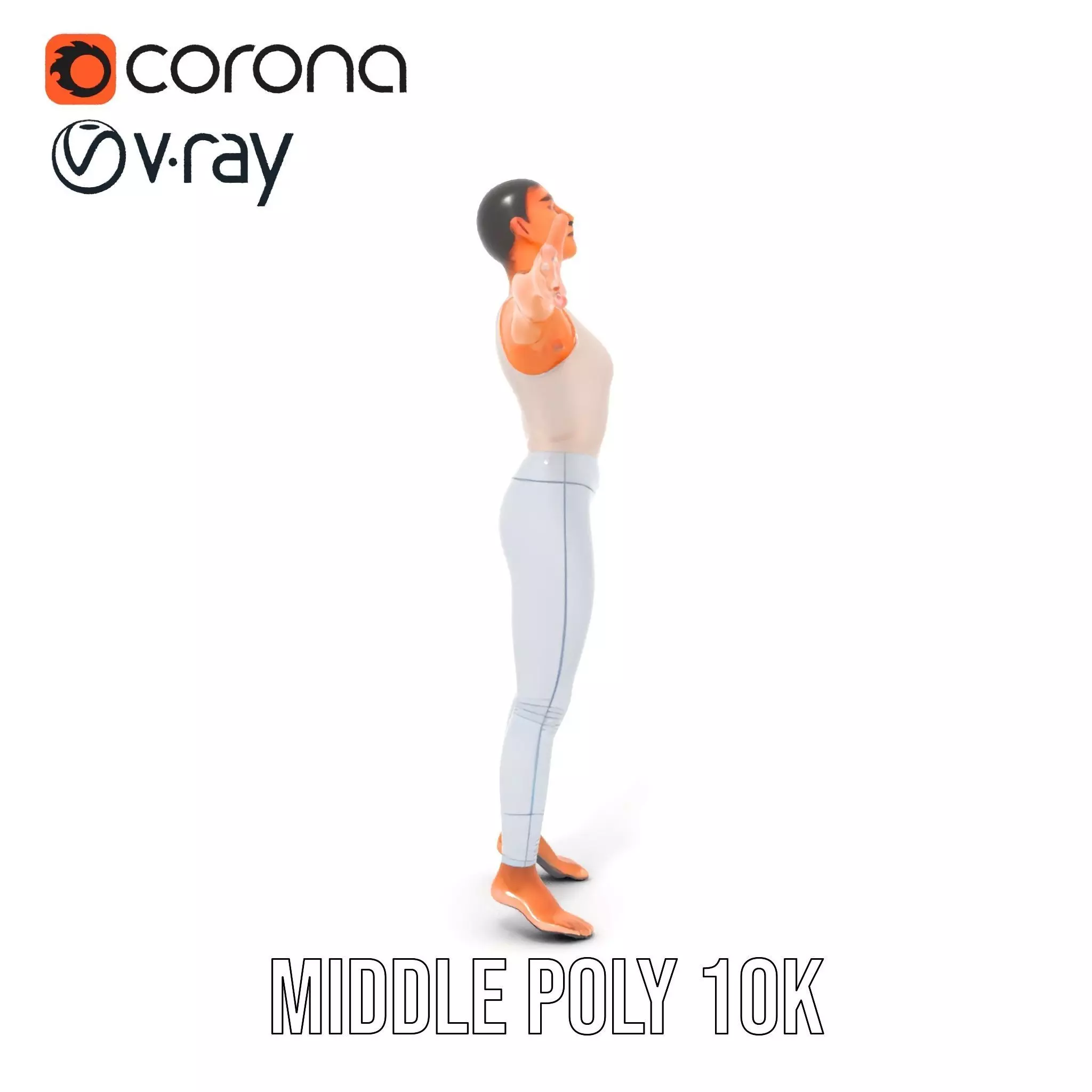 Silver Athletic Outfit model pack Low-poly 3D model_6