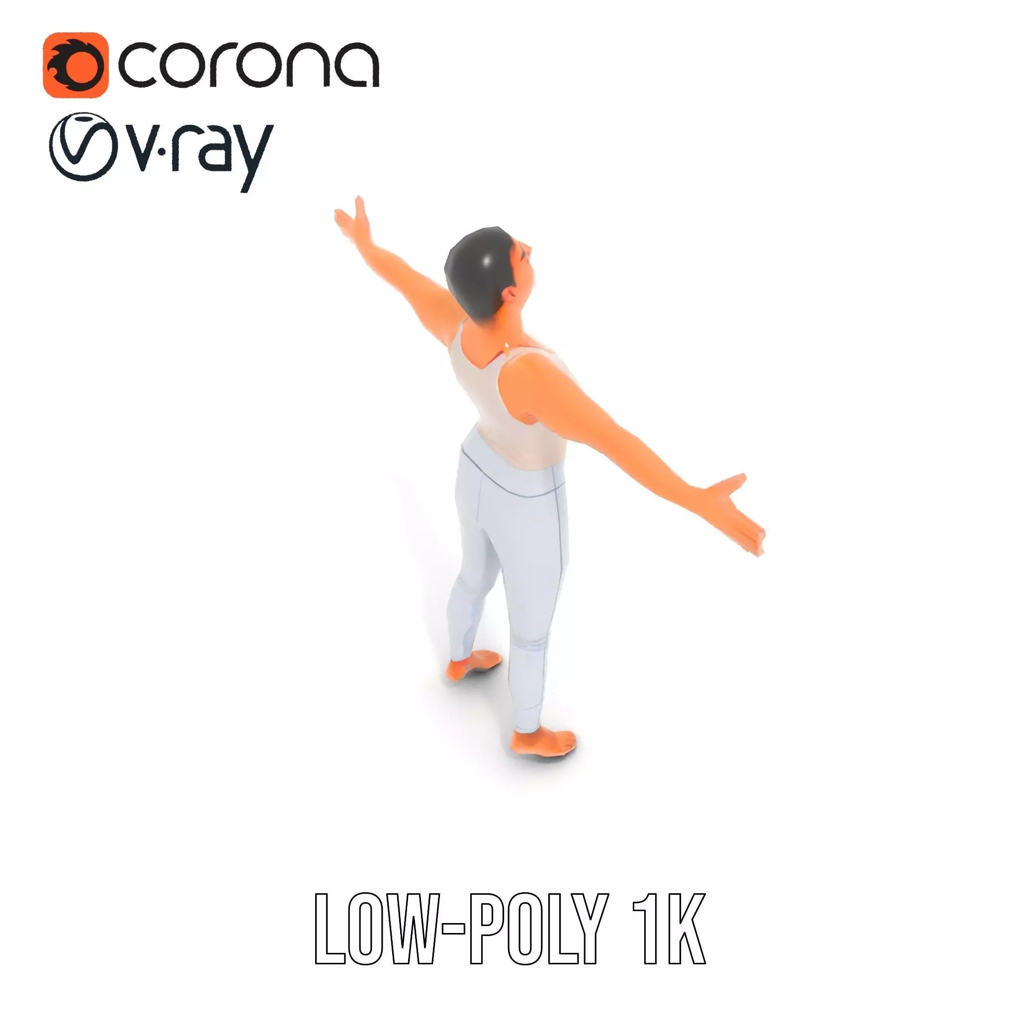 Silver Athletic Outfit model pack Low-poly 3D model_22