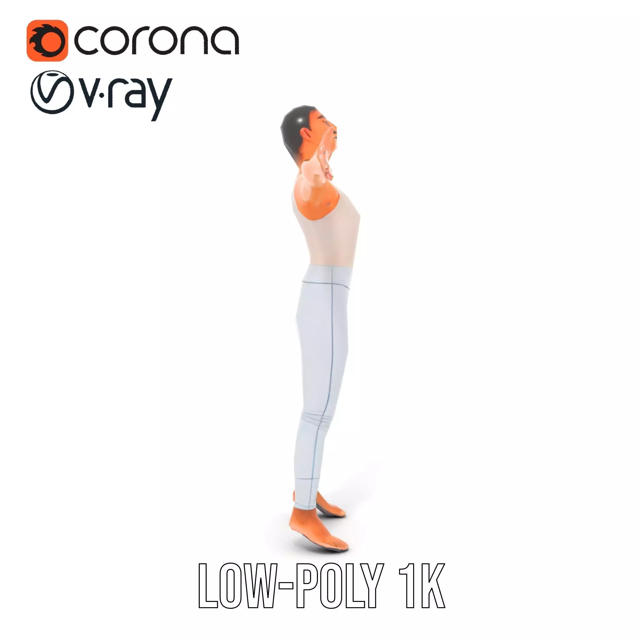 Silver Athletic Outfit model pack Low-poly 3D model_12