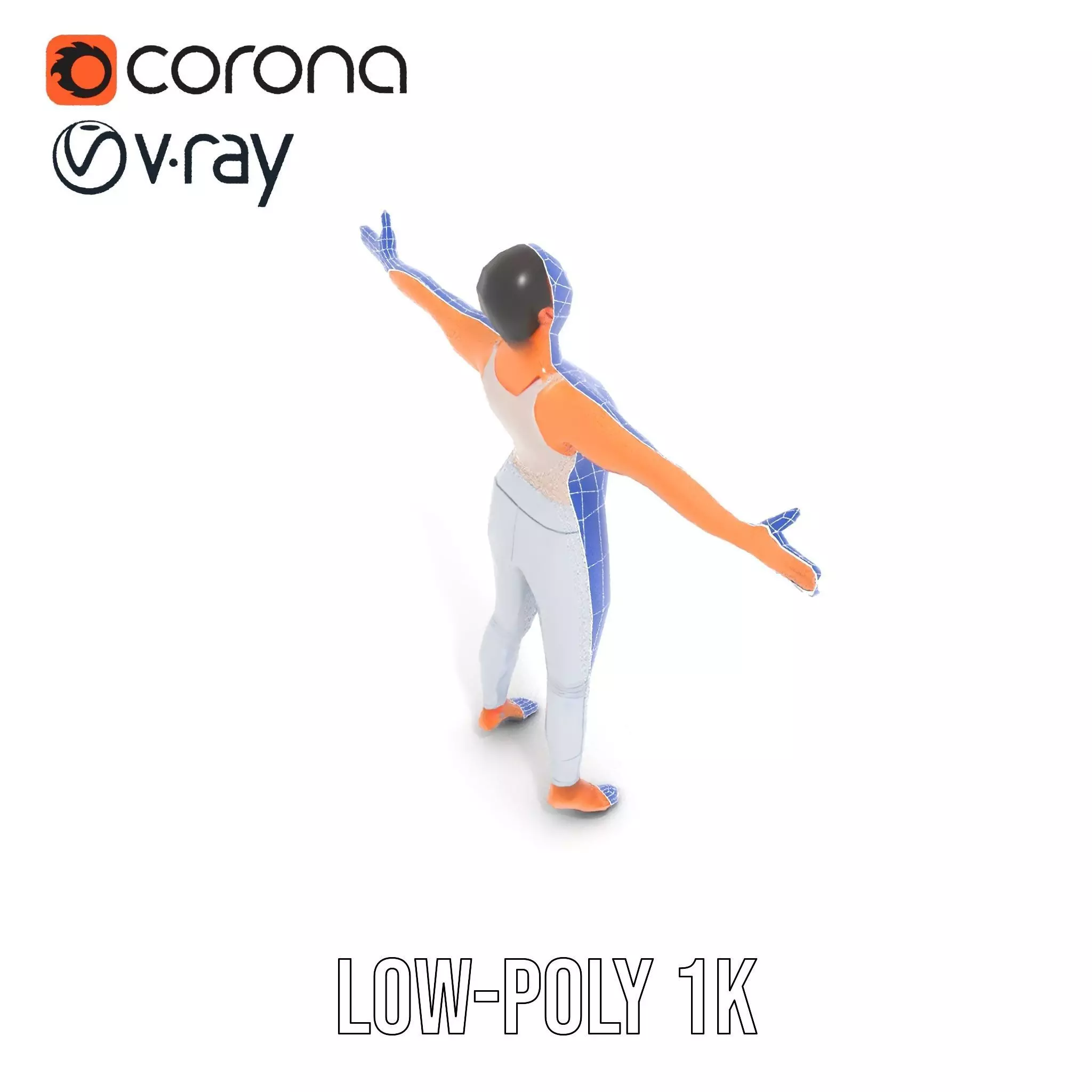 Silver Athletic Outfit model pack Low-poly 3D model_9