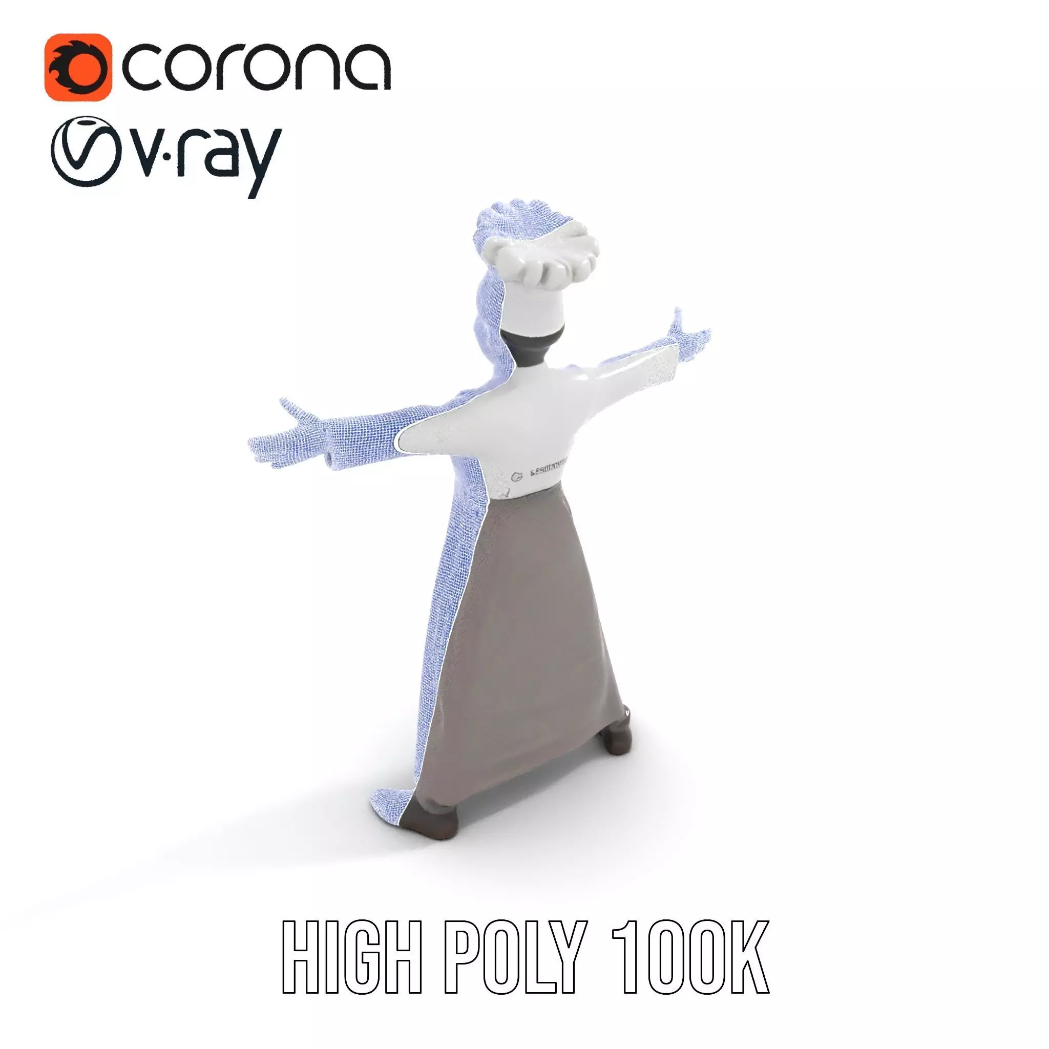 Young Chef Attire model pack Low-poly 3D model_34