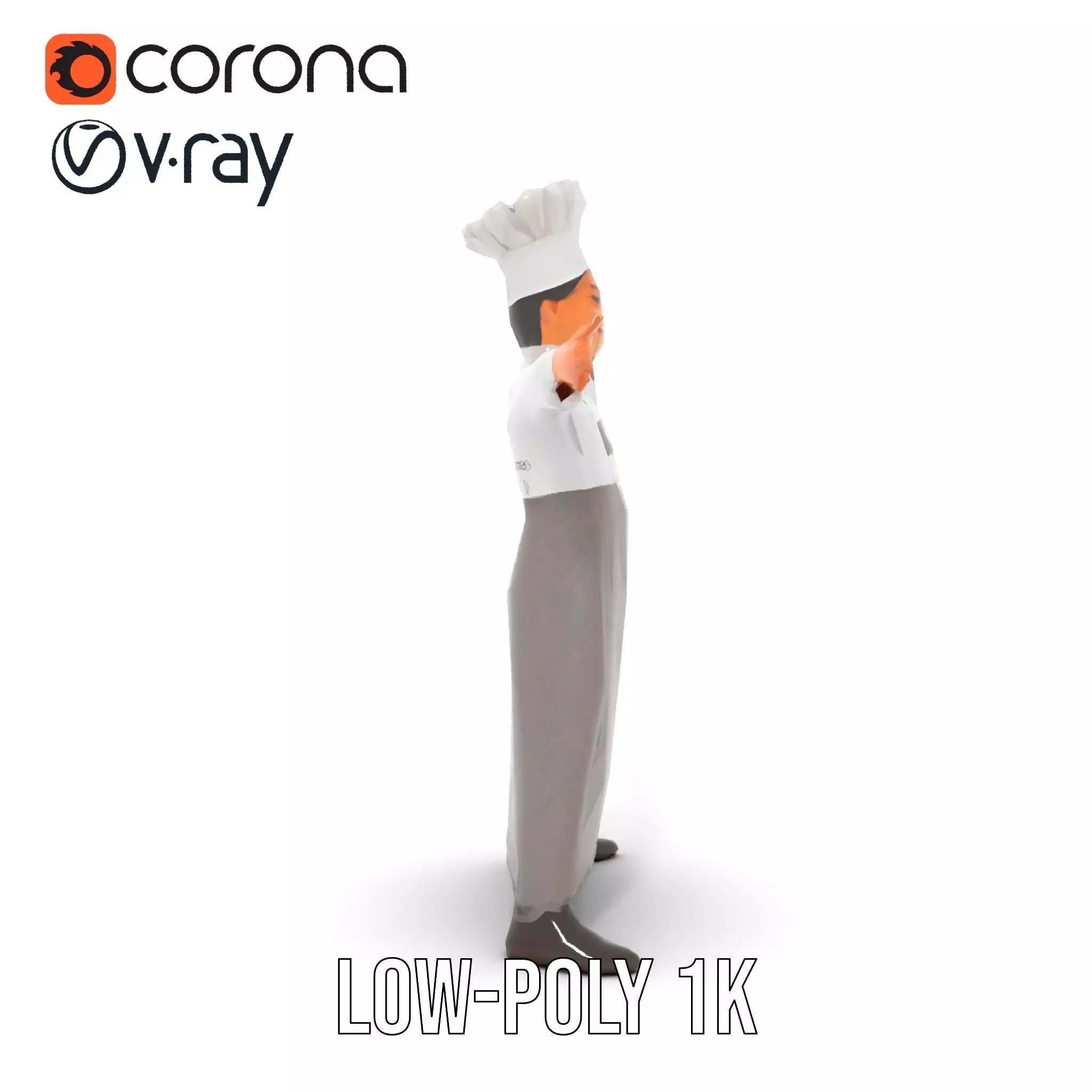 Young Chef Attire model pack Low-poly 3D model_11