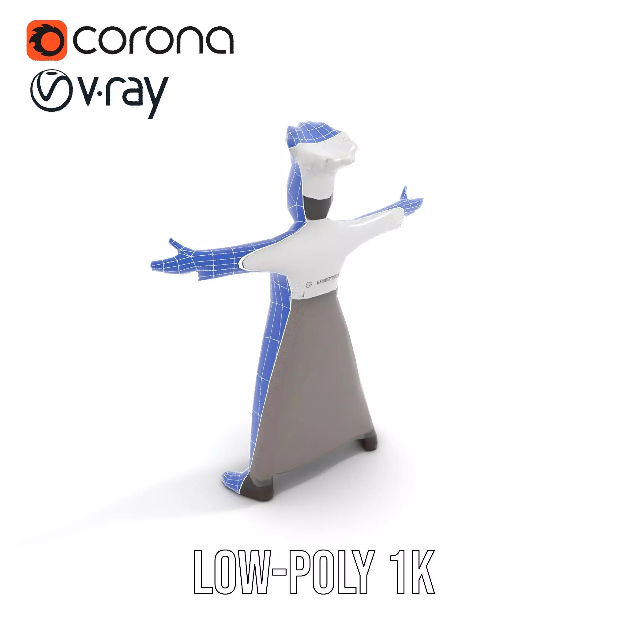 Young Chef Attire model pack Low-poly 3D model_16