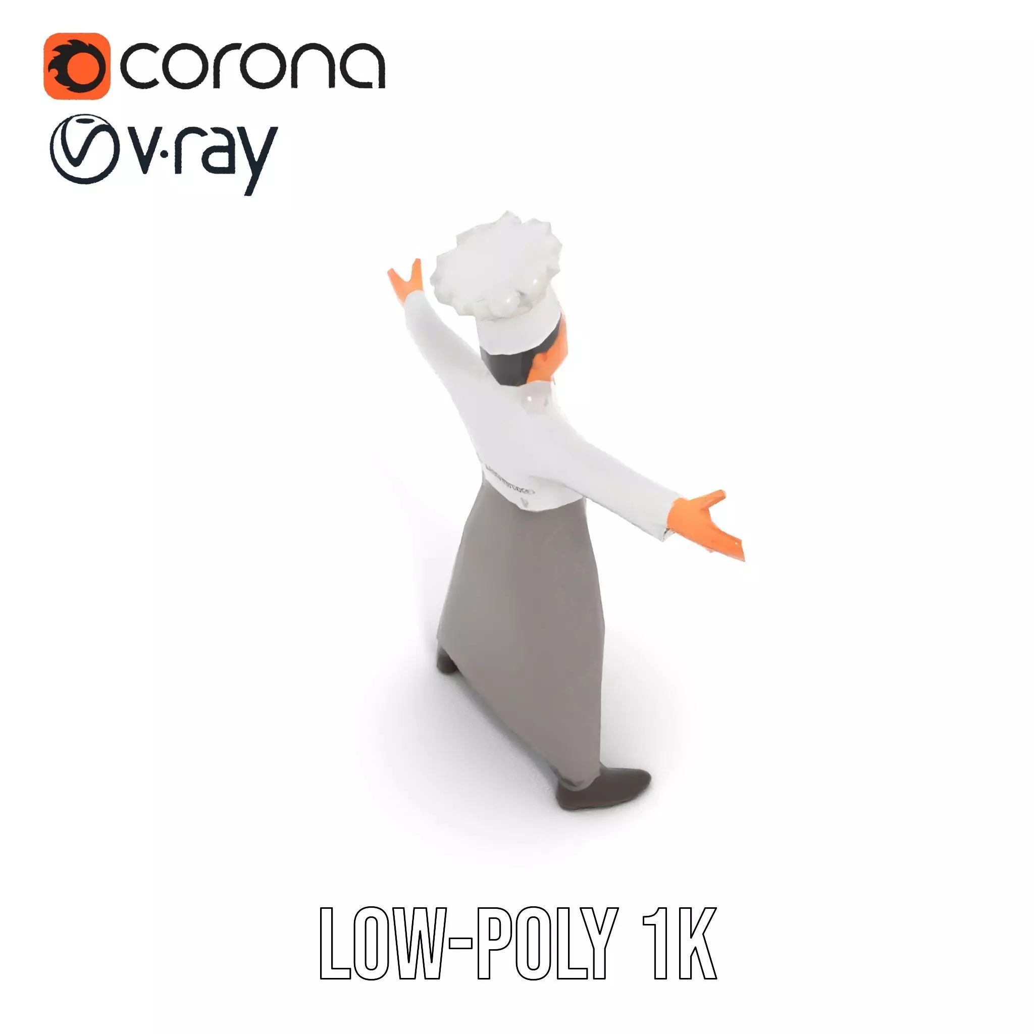 Young Chef Attire model pack Low-poly 3D model_28