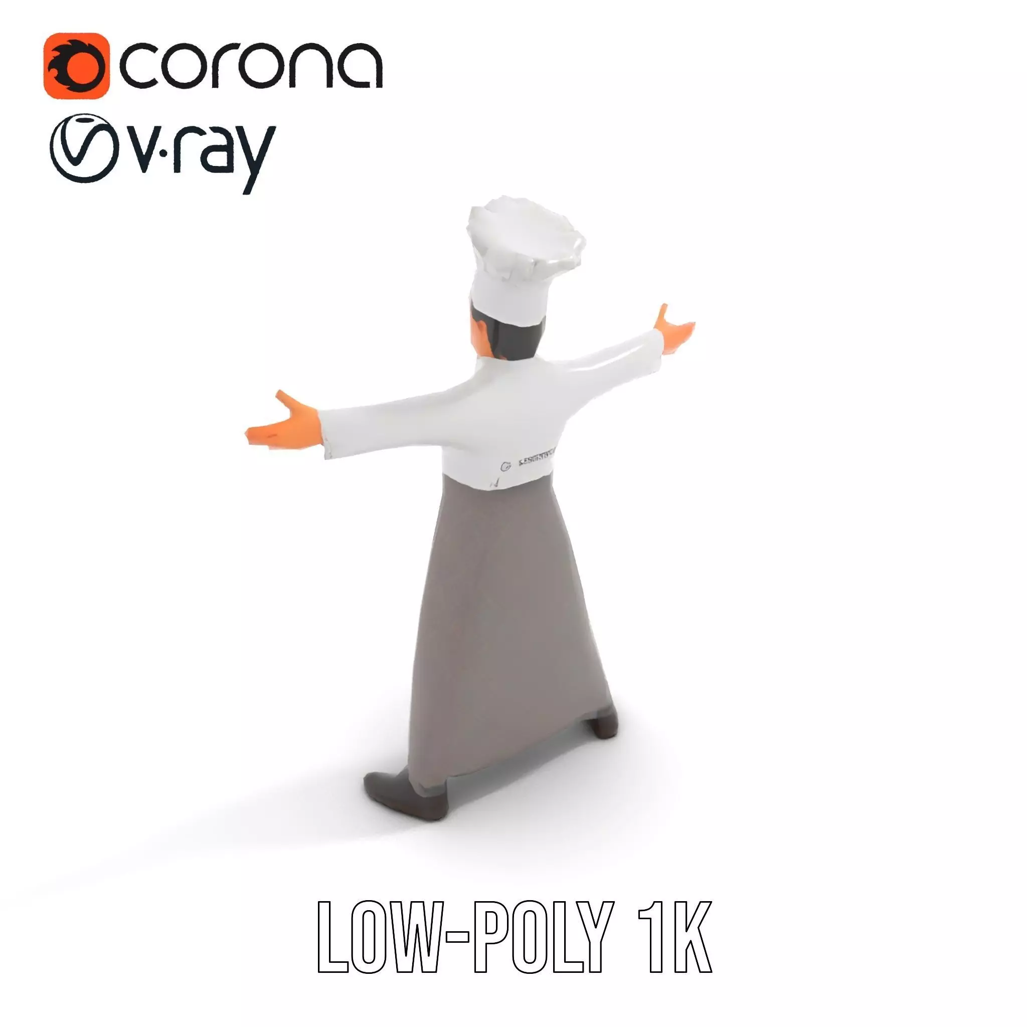 Young Chef Attire model pack Low-poly 3D model_8