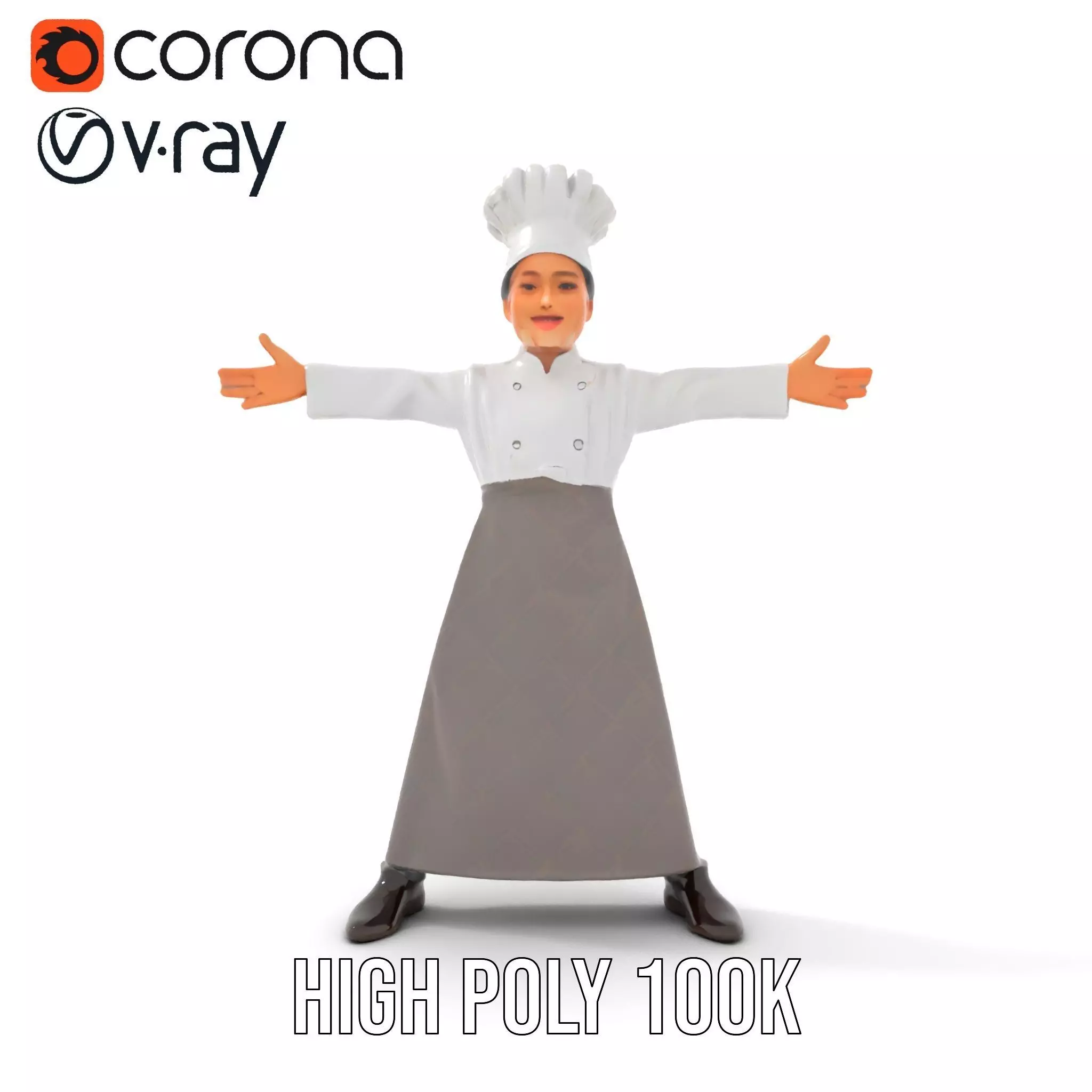 Young Chef Attire model pack Low-poly 3D model_23