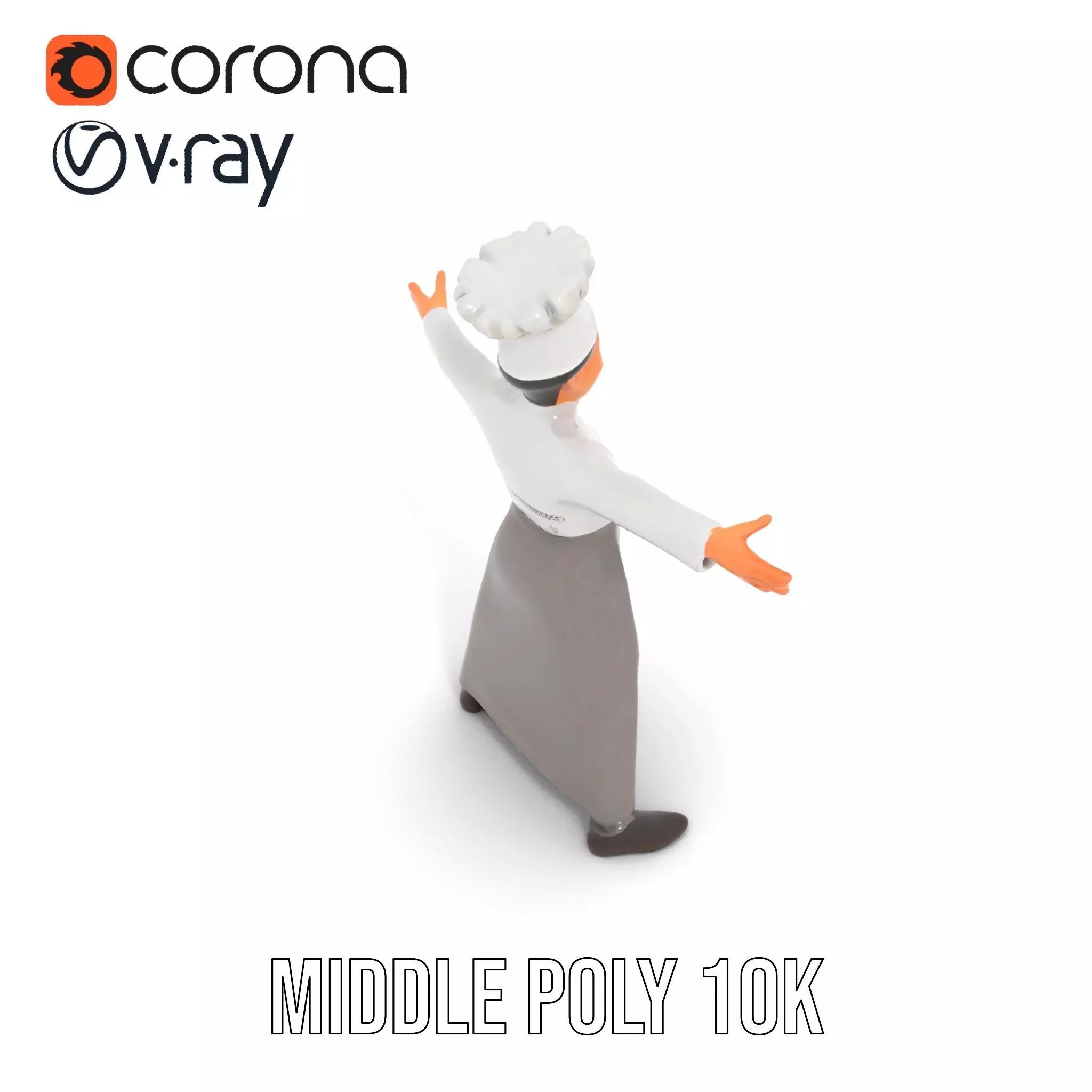 Young Chef Attire model pack Low-poly 3D model_5