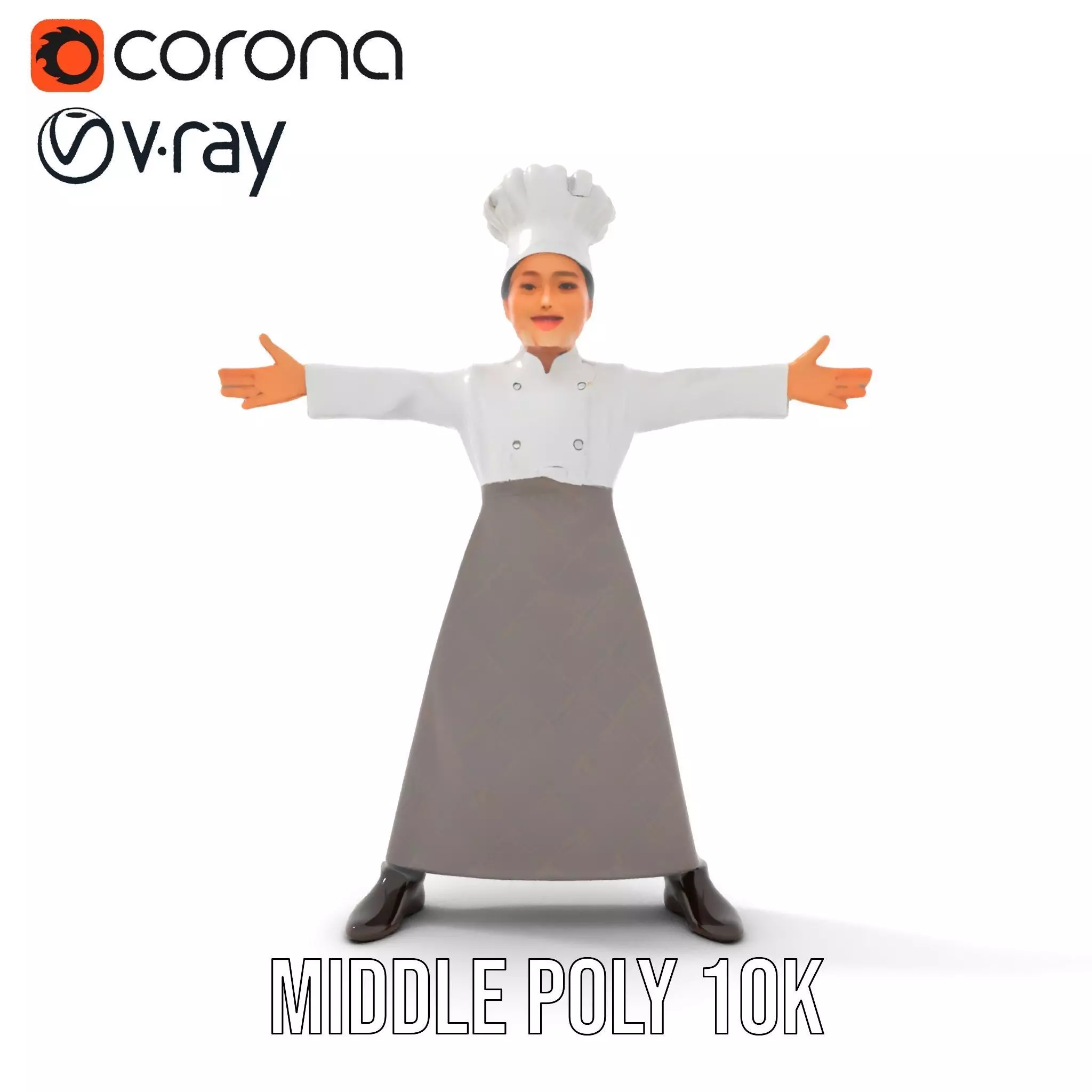 Young Chef Attire model pack Low-poly 3D model_13