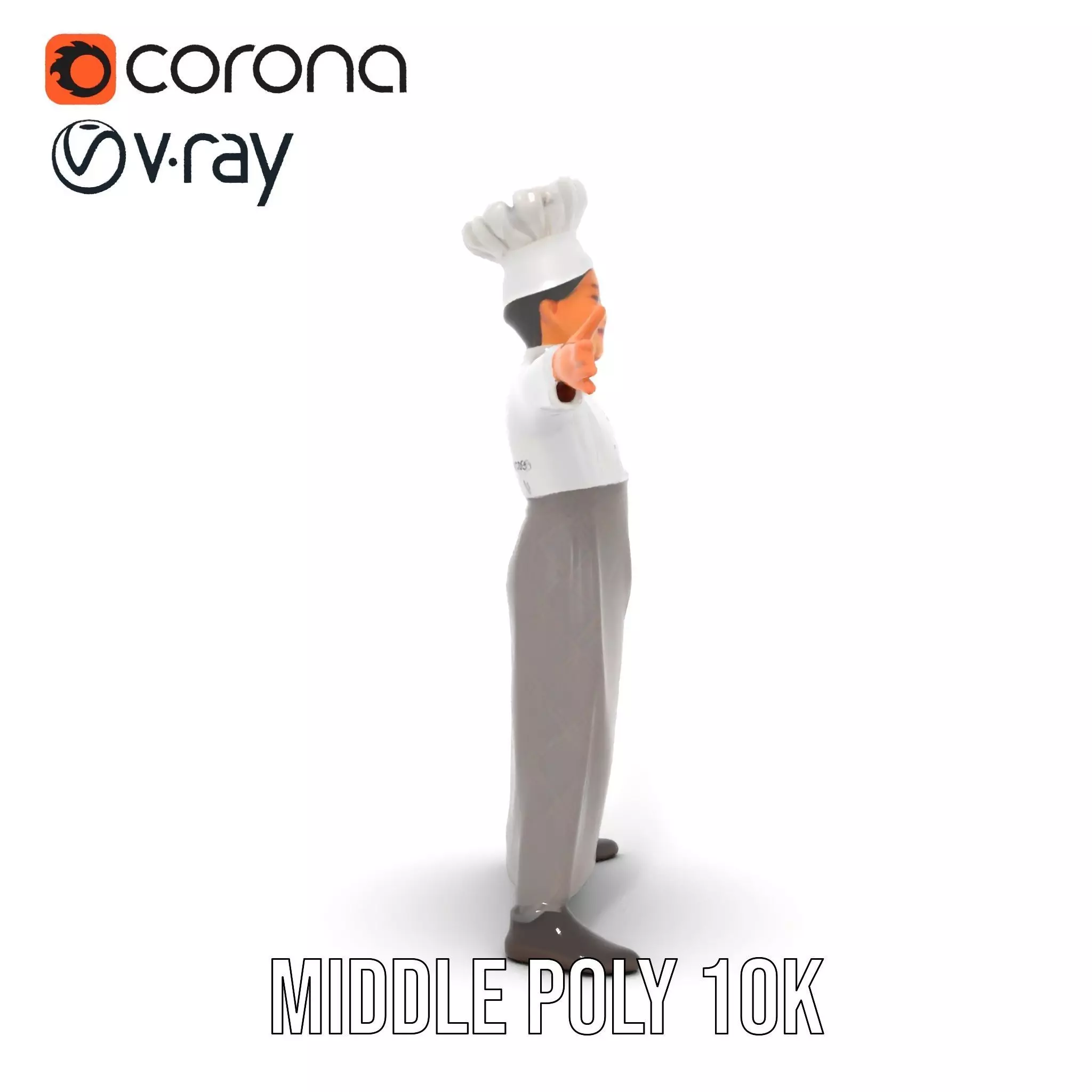 Young Chef Attire model pack Low-poly 3D model_6
