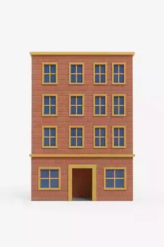 Low poly apartment building 