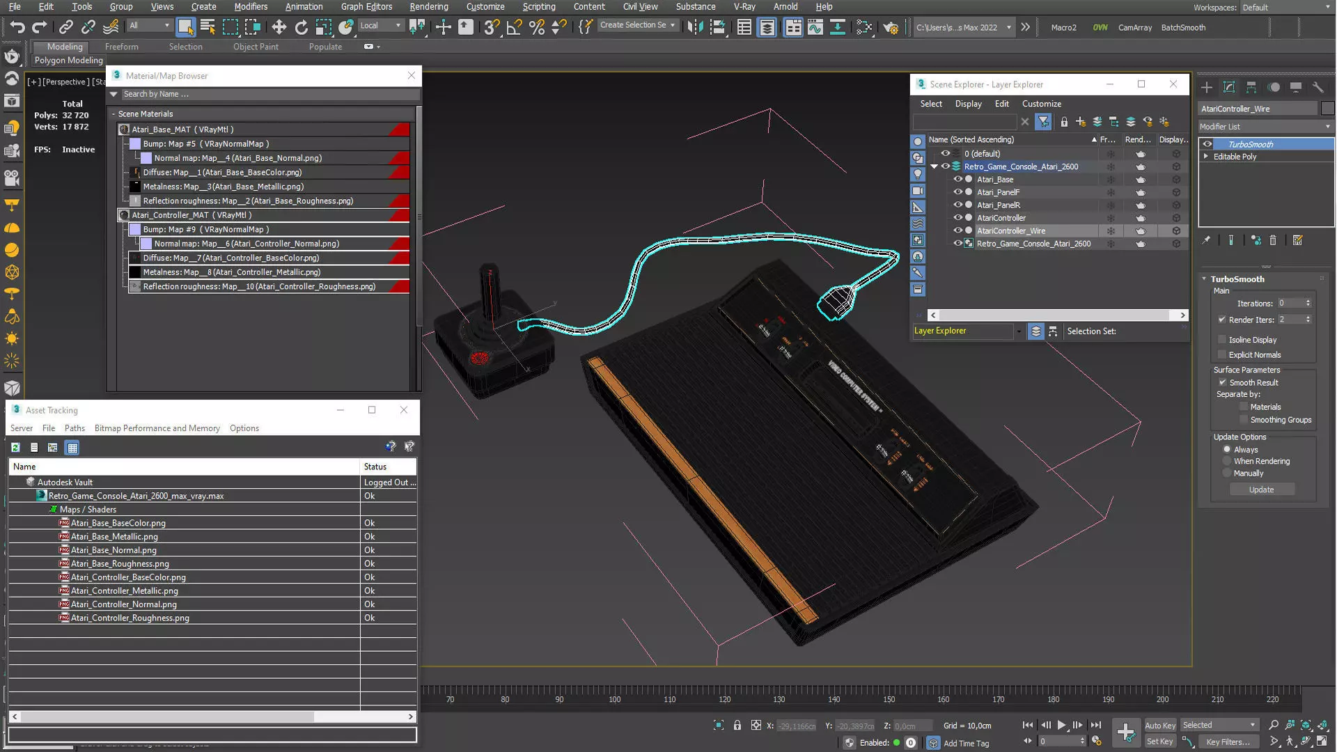Retro Game Console Atari 2600 3D model_11