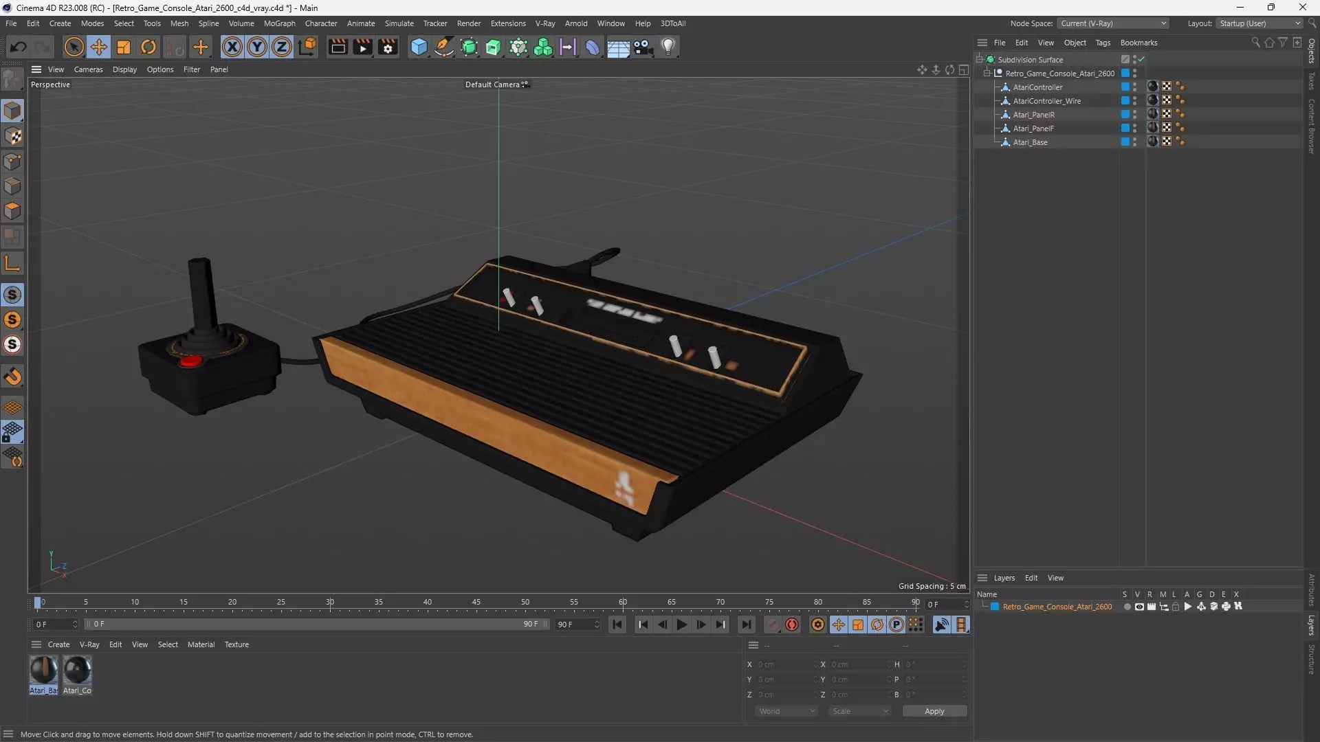 Retro Game Console Atari 2600 3D model_14