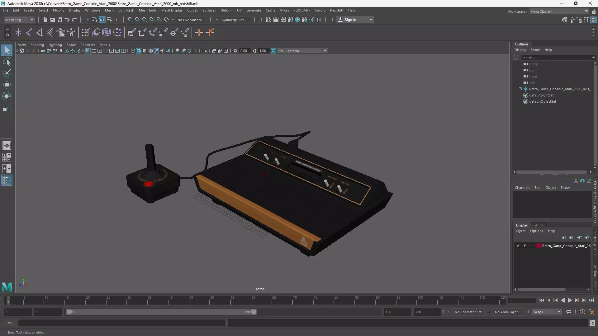 Retro Game Console Atari 2600 3D model_13