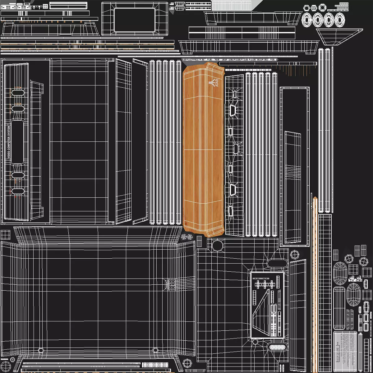 Retro Game Console Atari 2600 3D model_9