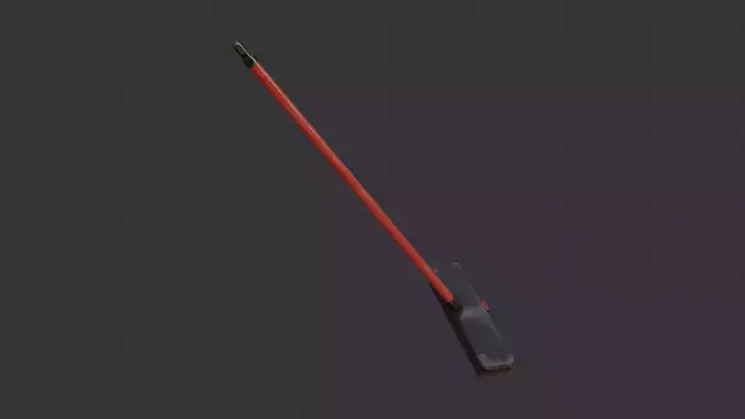 Push Broom with Red Handle