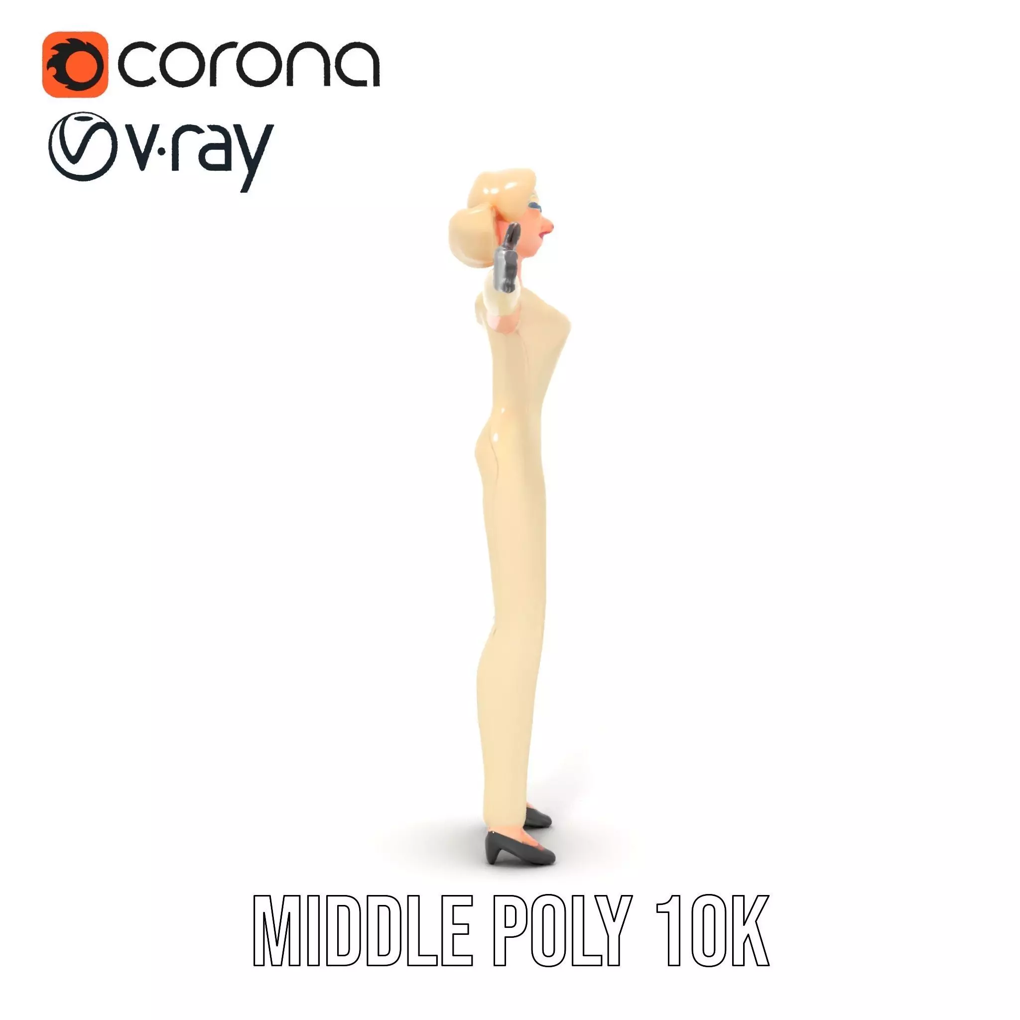 Glamorous Gold Dress model pack Low-poly 3D model_6