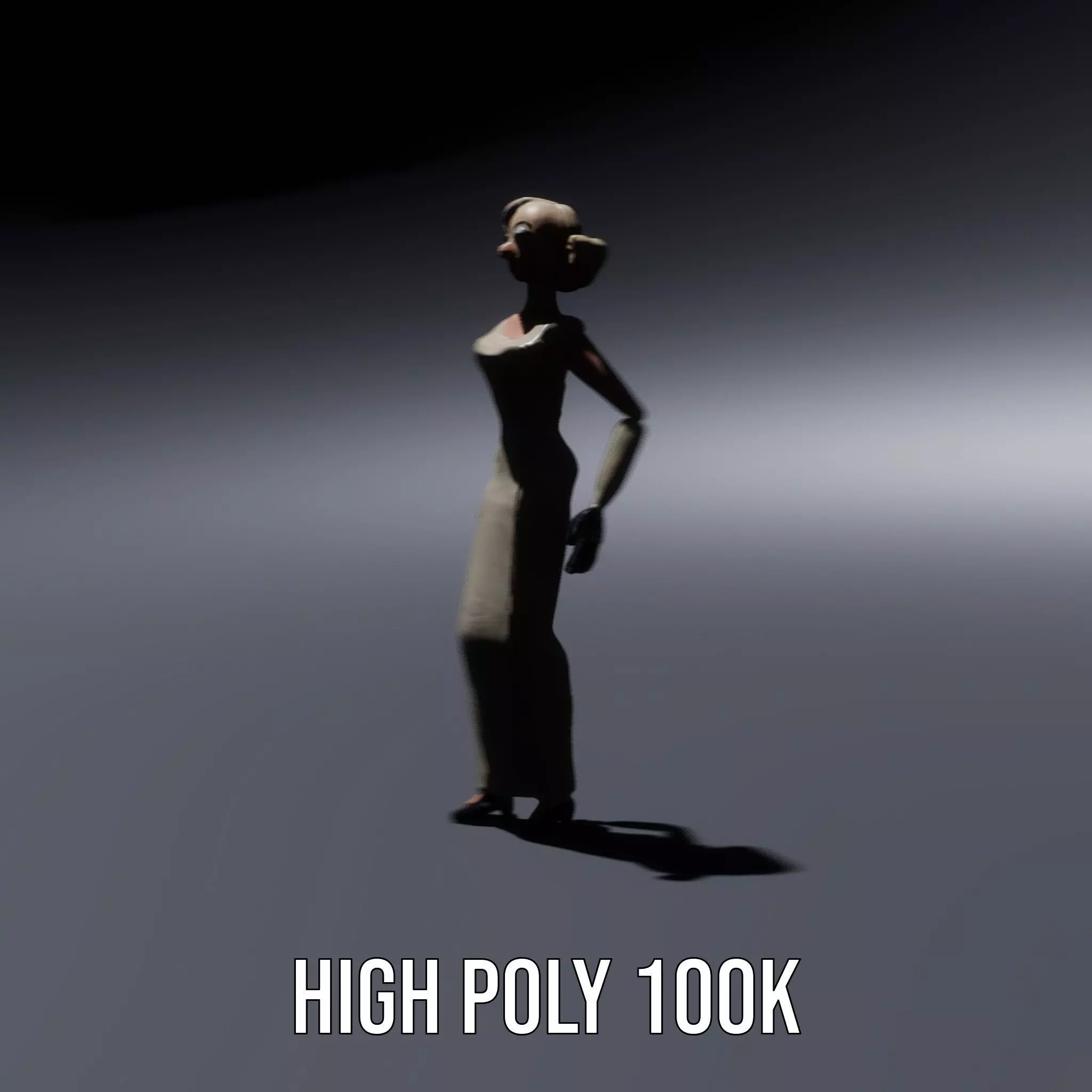 Glamorous Gold Dress model pack Low-poly 3D model_10