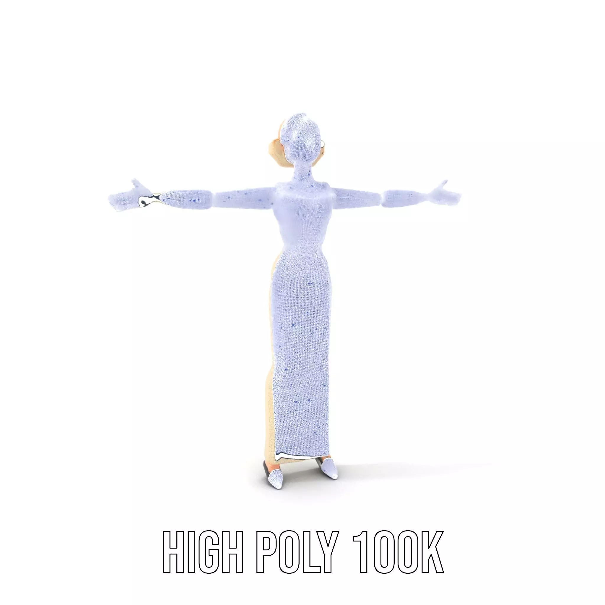 Glamorous Gold Dress model pack Low-poly 3D model_4