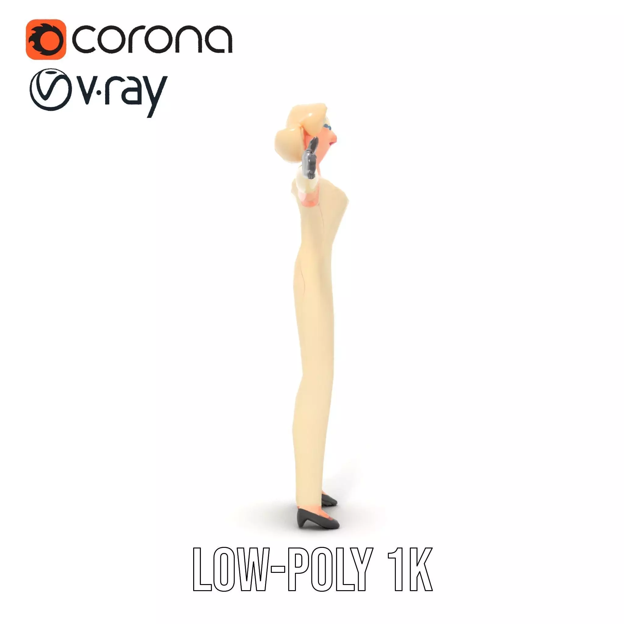 Glamorous Gold Dress model pack Low-poly 3D model_14