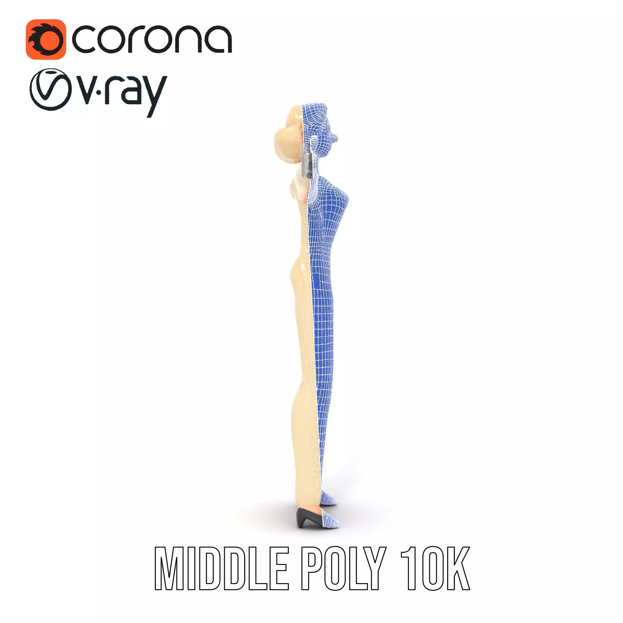 Glamorous Gold Dress model pack Low-poly 3D model_30