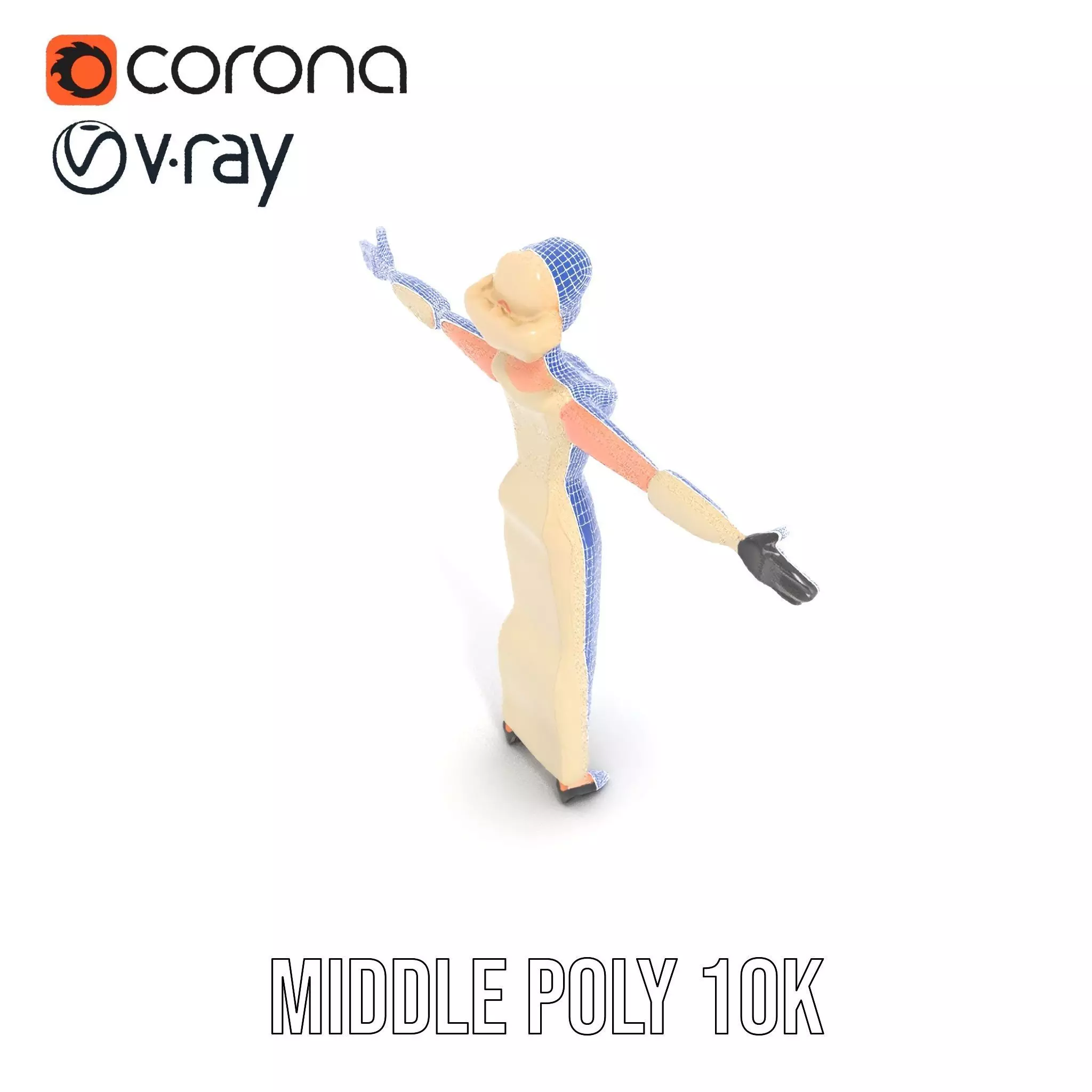 Glamorous Gold Dress model pack Low-poly 3D model_27