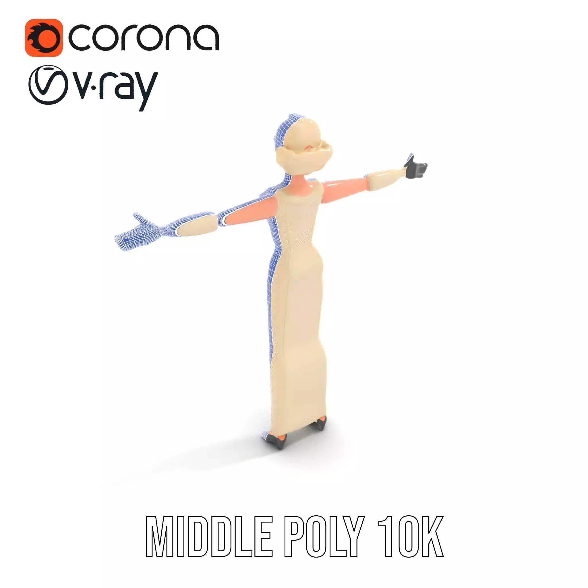 Glamorous Gold Dress model pack Low-poly 3D model_21