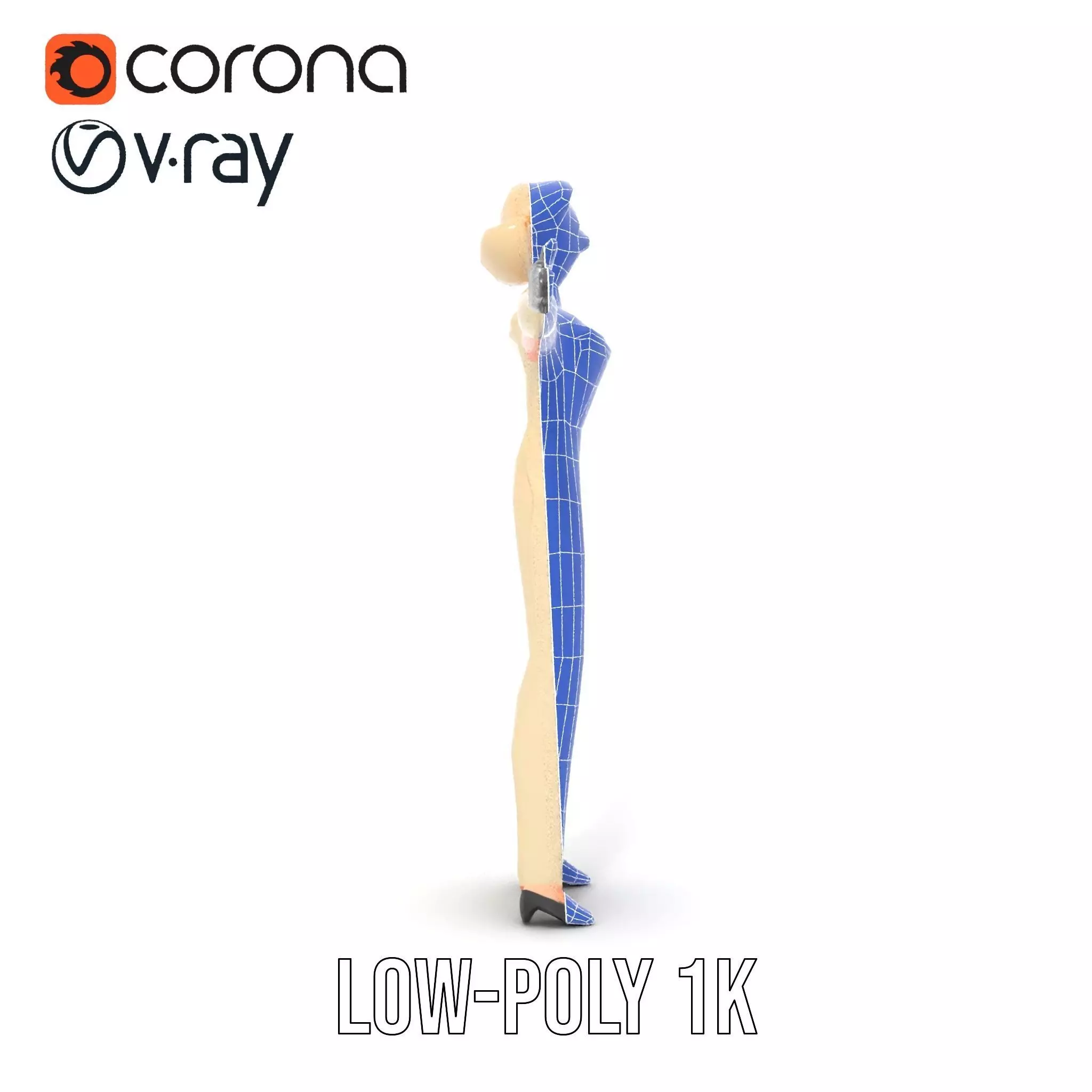 Glamorous Gold Dress model pack Low-poly 3D model_22