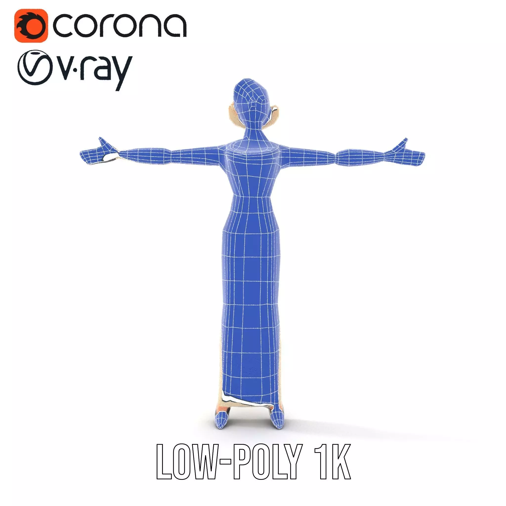 Glamorous Gold Dress model pack Low-poly 3D model_25