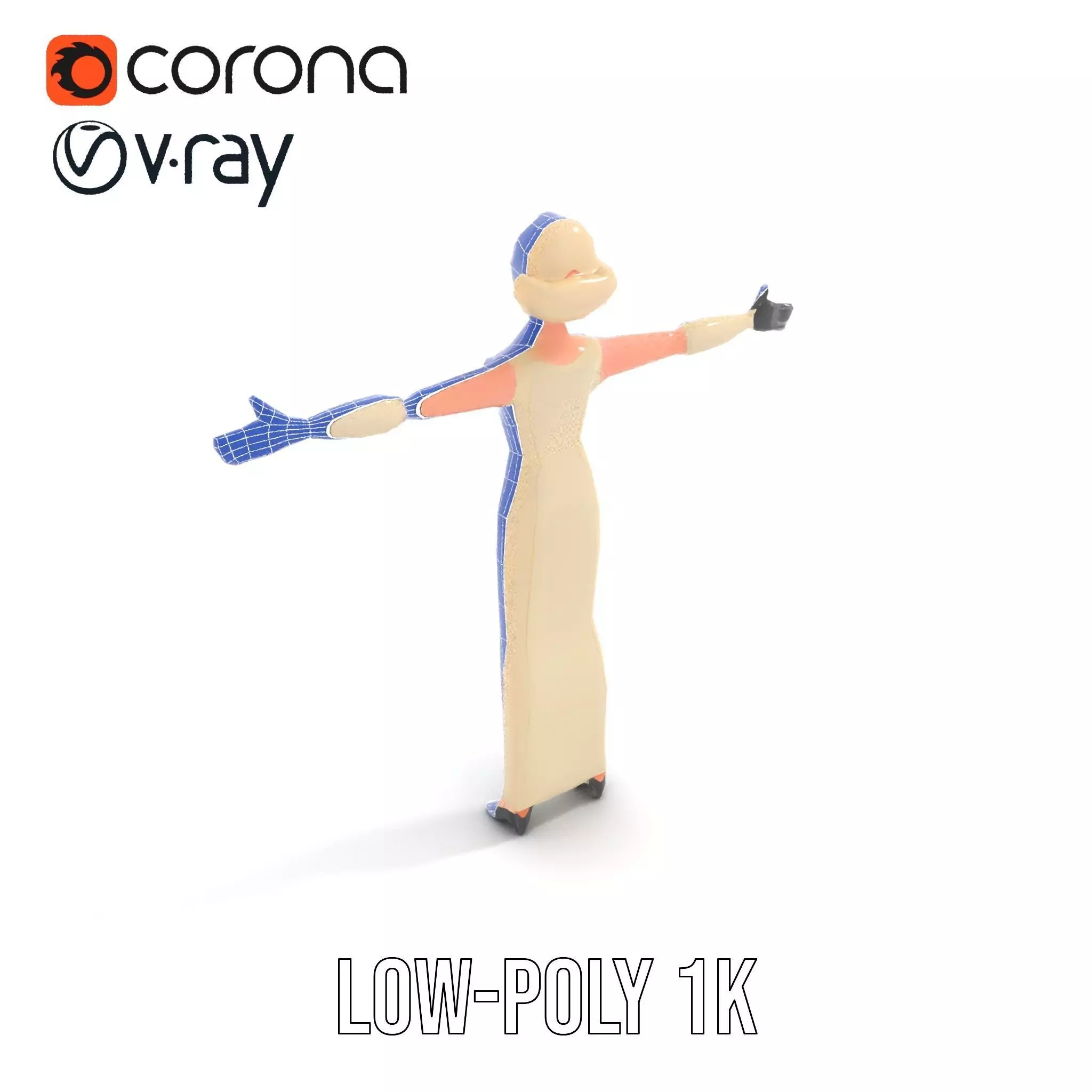 Glamorous Gold Dress model pack Low-poly 3D model_12